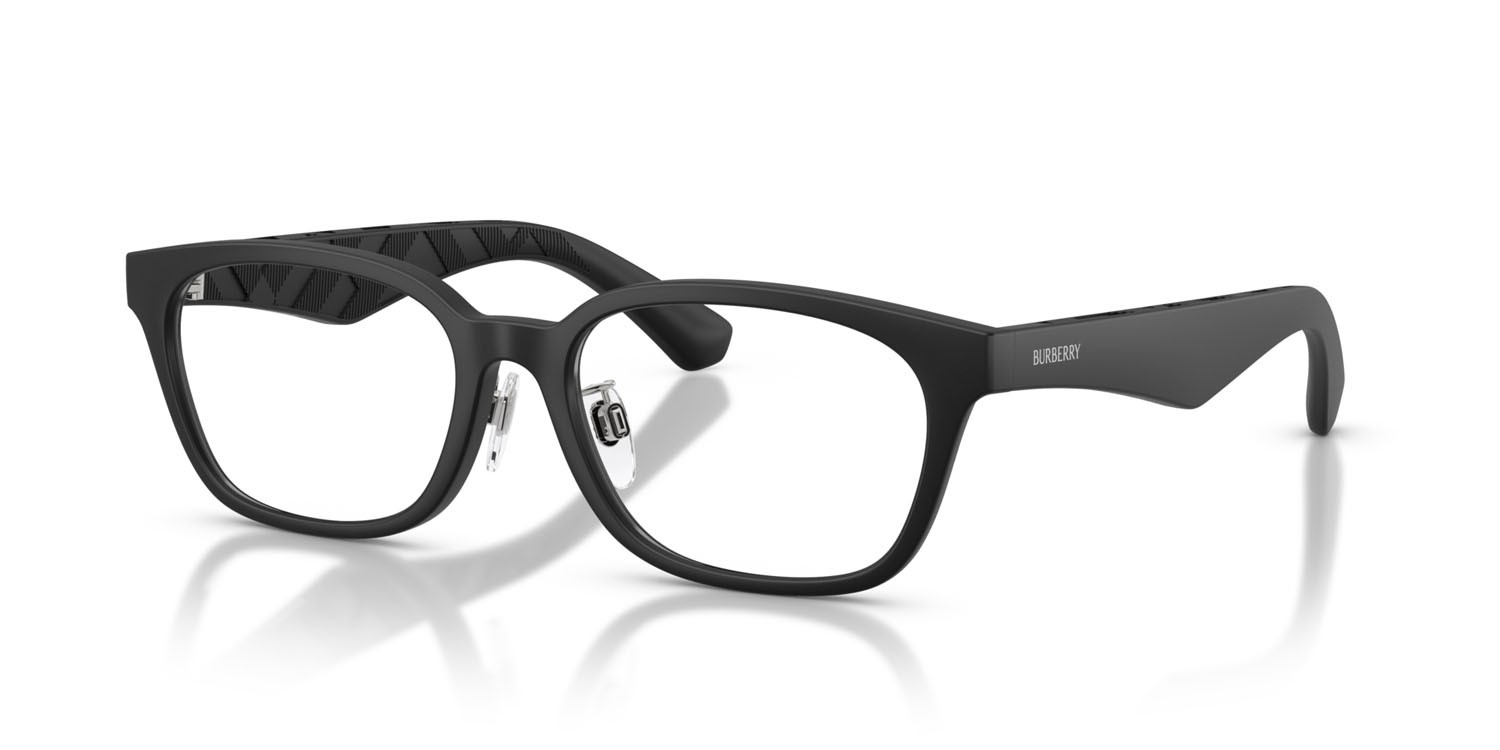 Occhiali da vista Burberry BE 2436D (3464) colore nero opaco forma rettangolare lenti lente demo