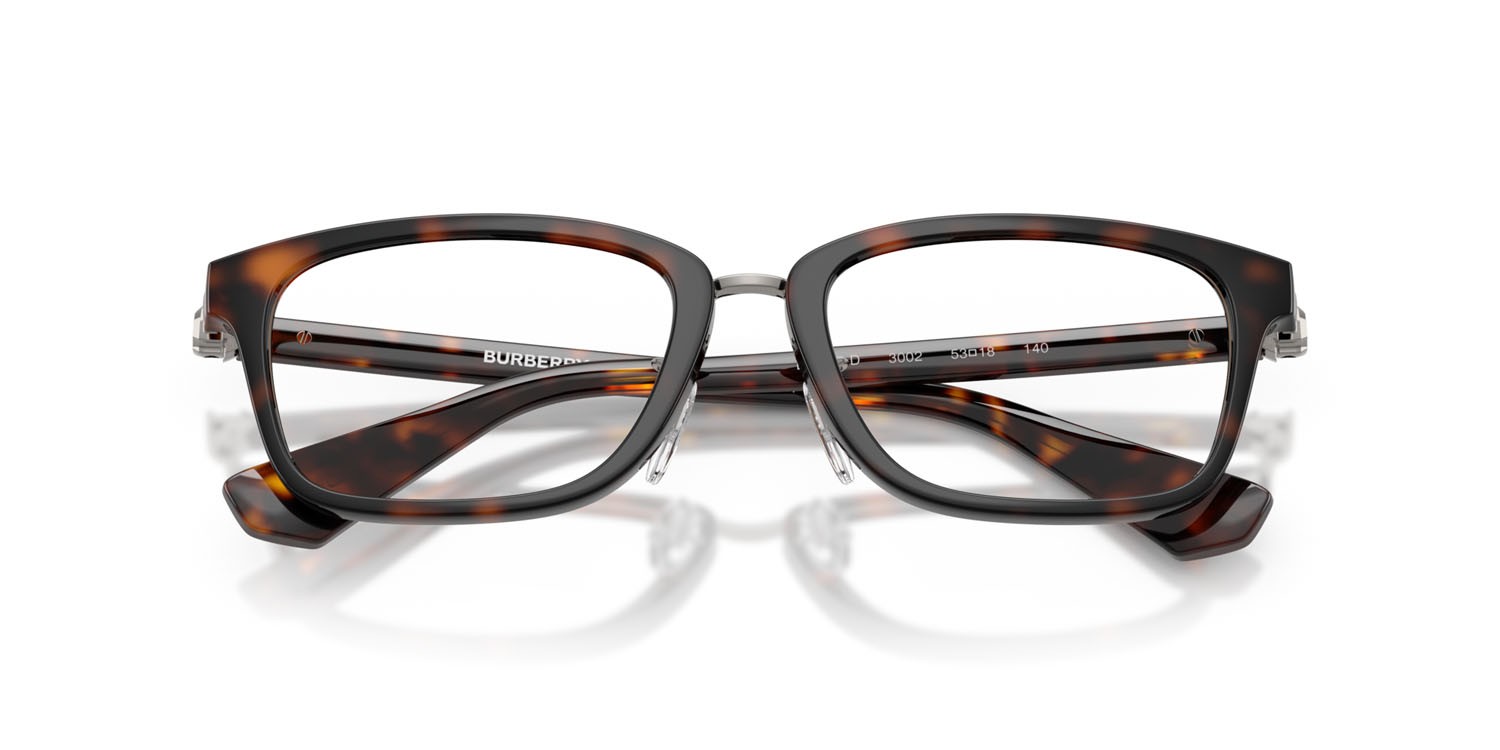 Occhiali da vista Burberry BE 2437D (3002) colore havana scuro forma rettangolare lenti lente demo