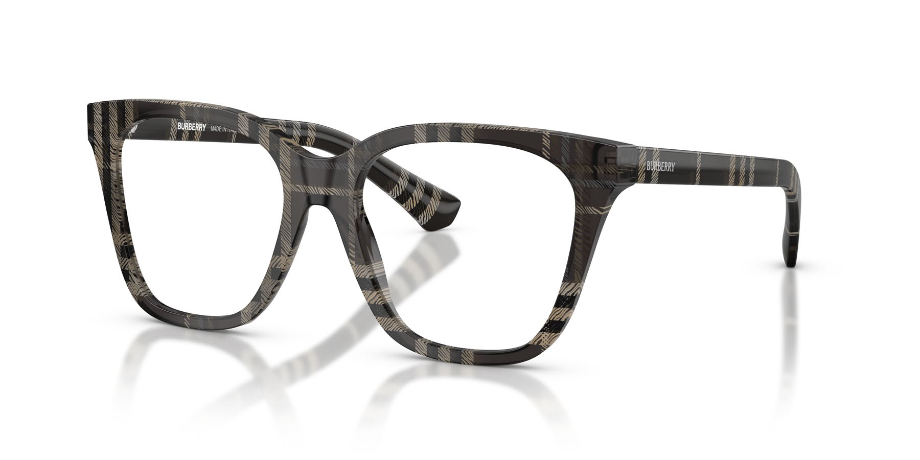 Occhiali da vista Burberry BE 2438 (4199) colore motivo a quadri grigio forma quadrato lenti lente demo