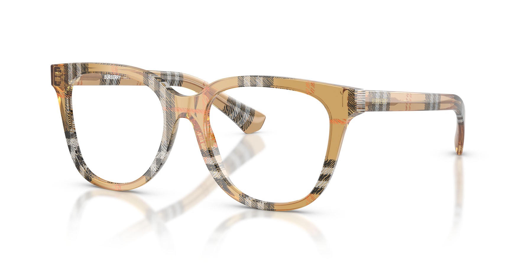 Occhiali da vista Burberry BE 2439 (4163) colore sabbia a scacchi forma pantos lenti lente demo