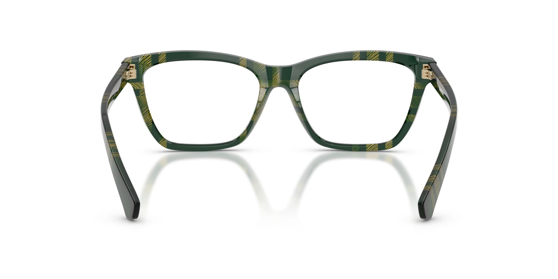 Occhiali da vista Burberry BE 2440 (4169) colore motivo a quadri verde forma rettangolare lenti lente demo