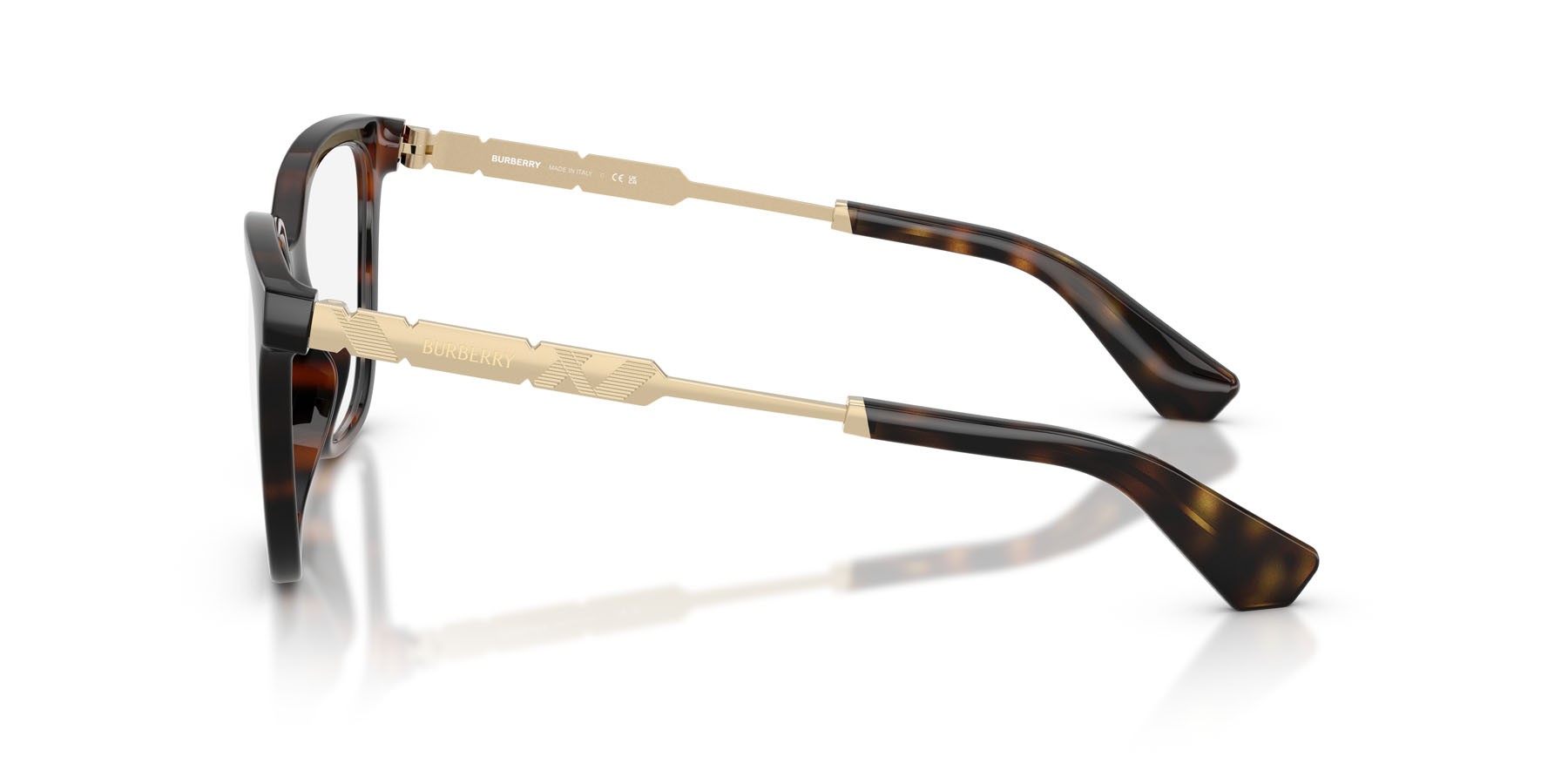 Occhiali da vista Burberry BE 2441U (3002) colore havana scuro forma quadrato lenti lente demo