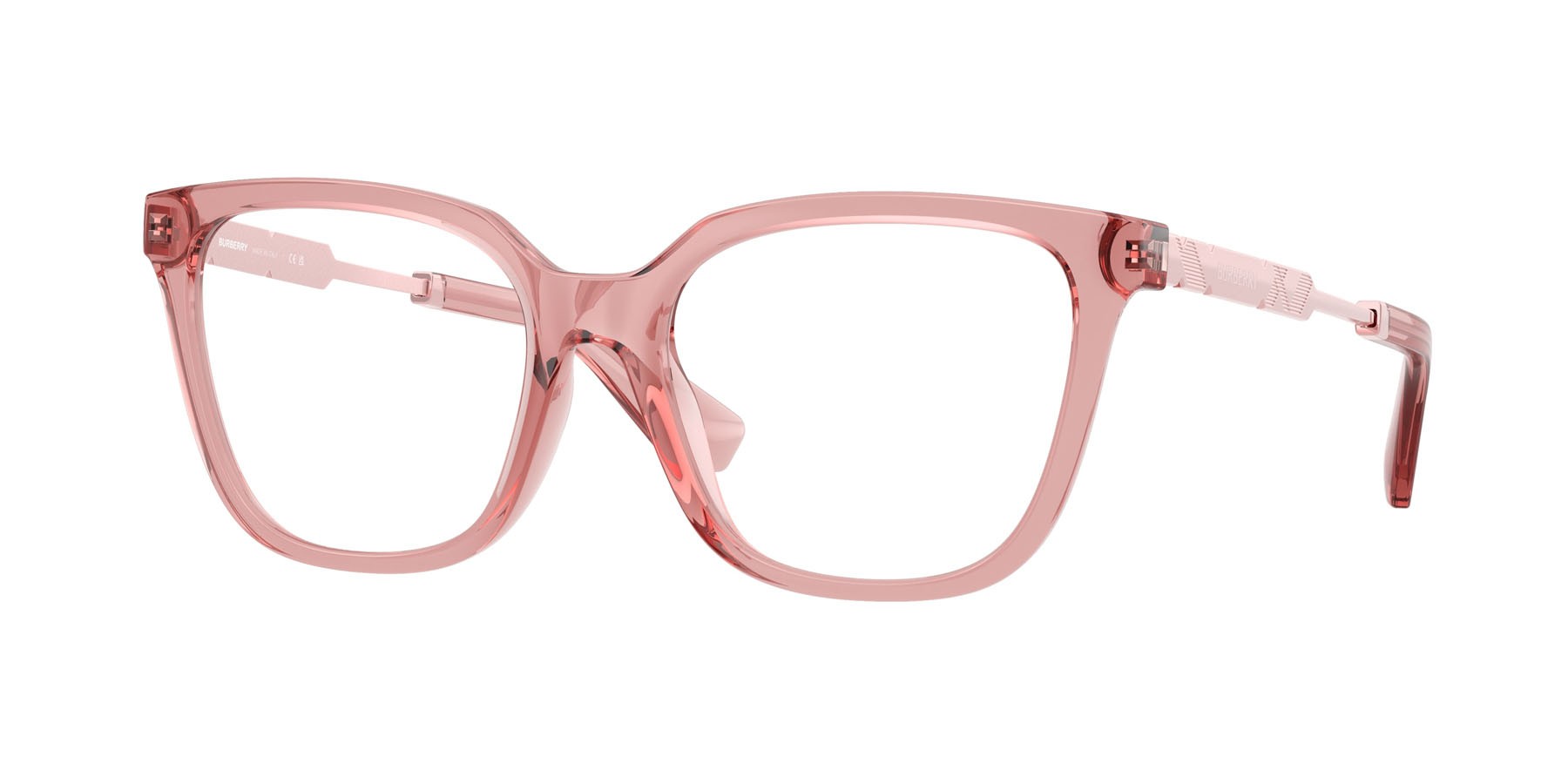 Occhiali da vista Burberry BE 2441U (4196) colore rosa forma quadrato lenti lente demo