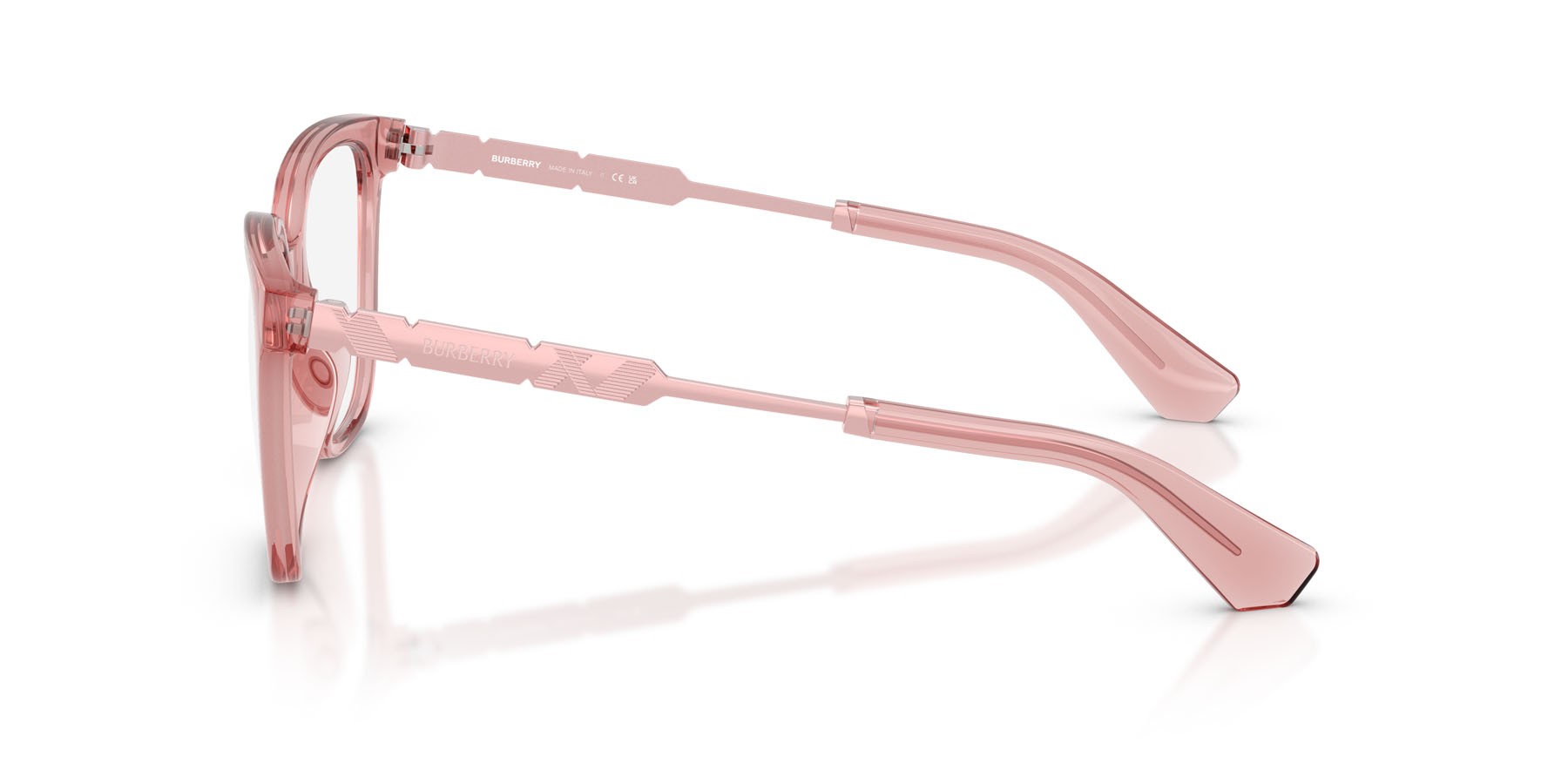 Occhiali da vista Burberry BE 2441U (4196) colore rosa forma quadrato lenti lente demo