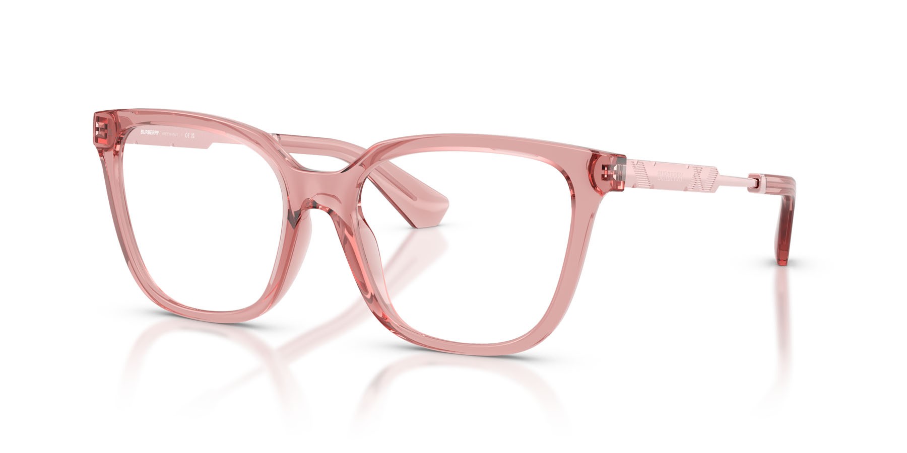 Occhiali da vista Burberry BE 2441U (4196) colore rosa forma quadrato lenti lente demo