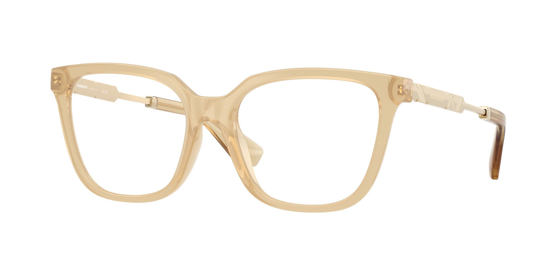 Occhiali da vista Burberry BE 2441U (4198) colore giallo forma quadrato lenti lente demo