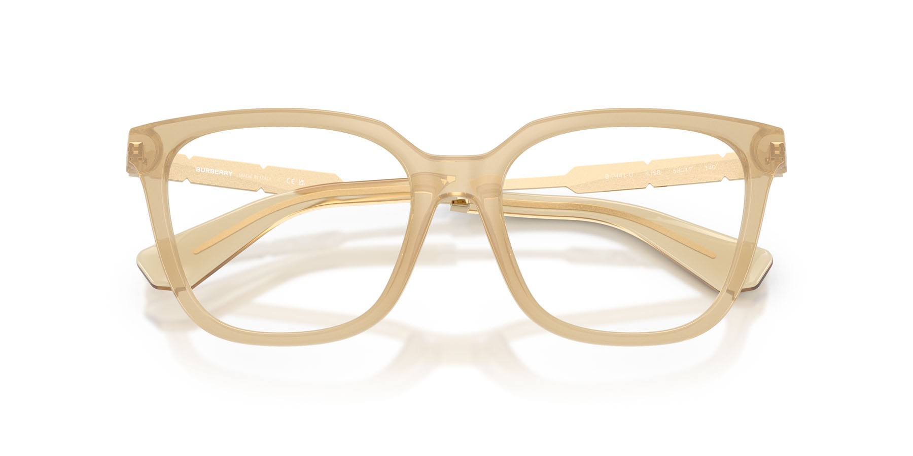 Occhiali da vista Burberry BE 2441U (4198) colore giallo forma quadrato lenti lente demo