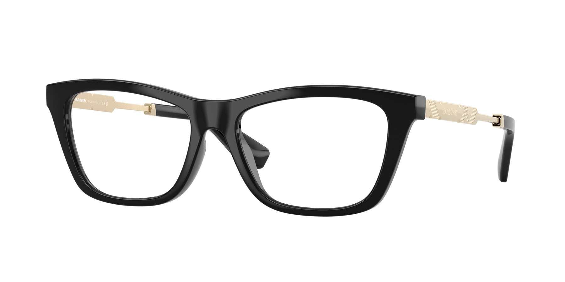 Occhiali da vista Burberry BE 2442U (3001) colore nero forma rettangolare lenti lente demo
