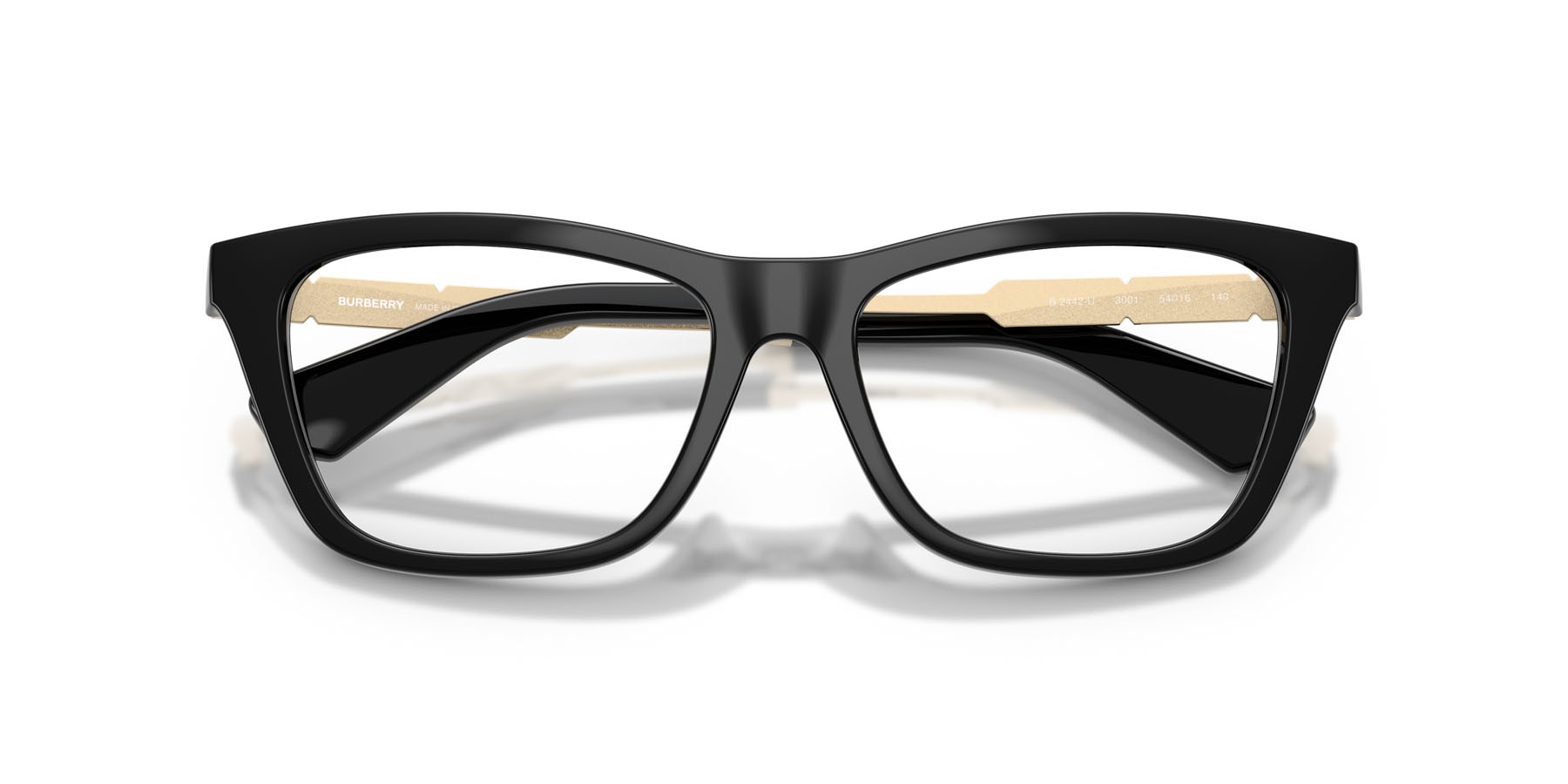 Occhiali da vista Burberry BE 2442U (3001) colore nero forma rettangolare lenti lente demo