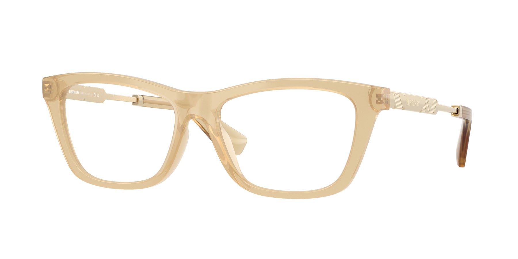 Occhiali da vista Burberry BE 2442U (4198) colore giallo forma rettangolare lenti lente demo