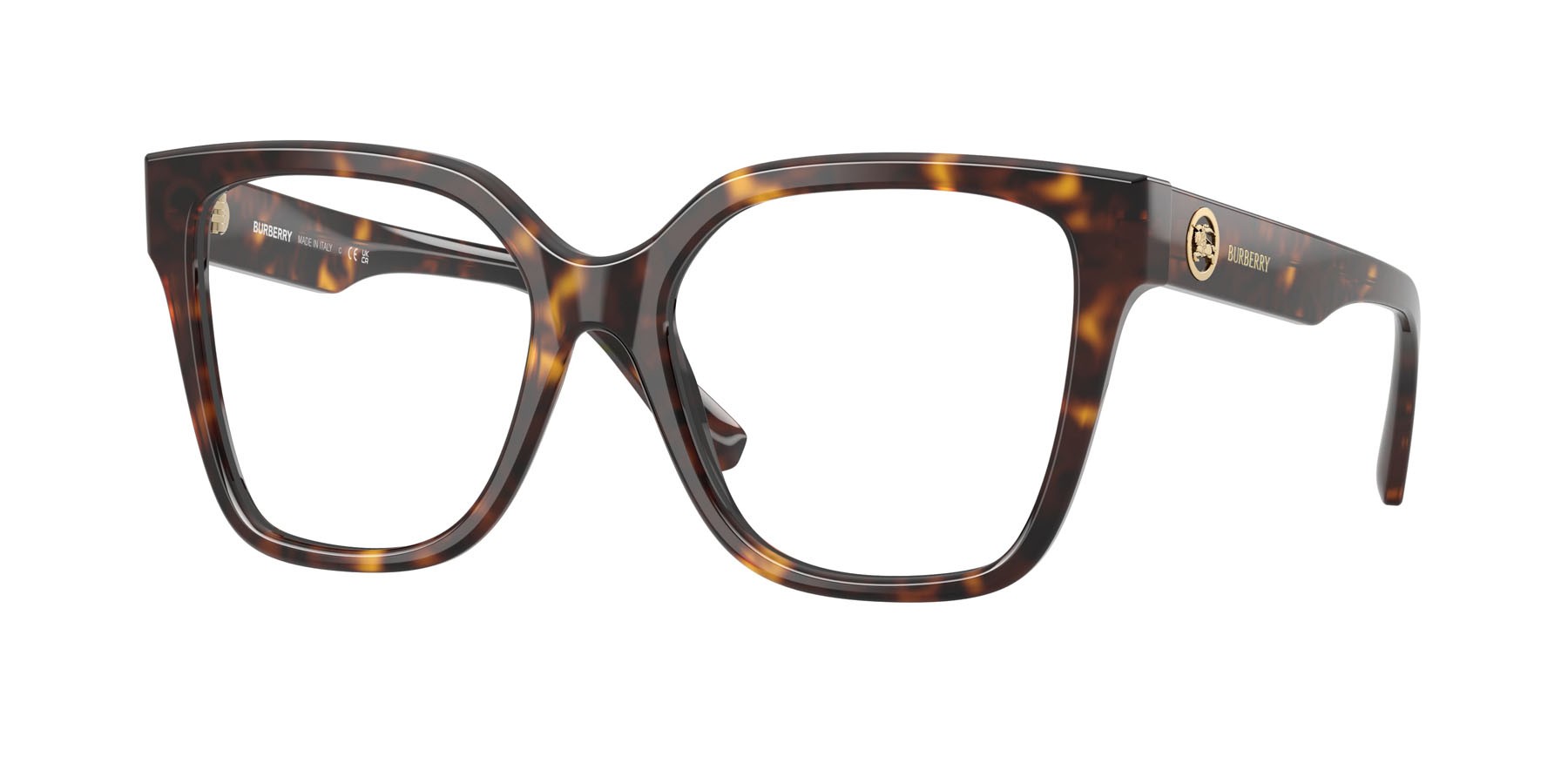Occhiali da vista Burberry BE 2443 (3002) colore havana scuro forma quadrato lenti lente demo