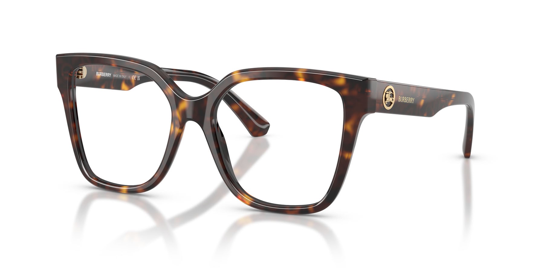 Occhiali da vista Burberry BE 2443 (3002) colore havana scuro forma quadrato lenti lente demo