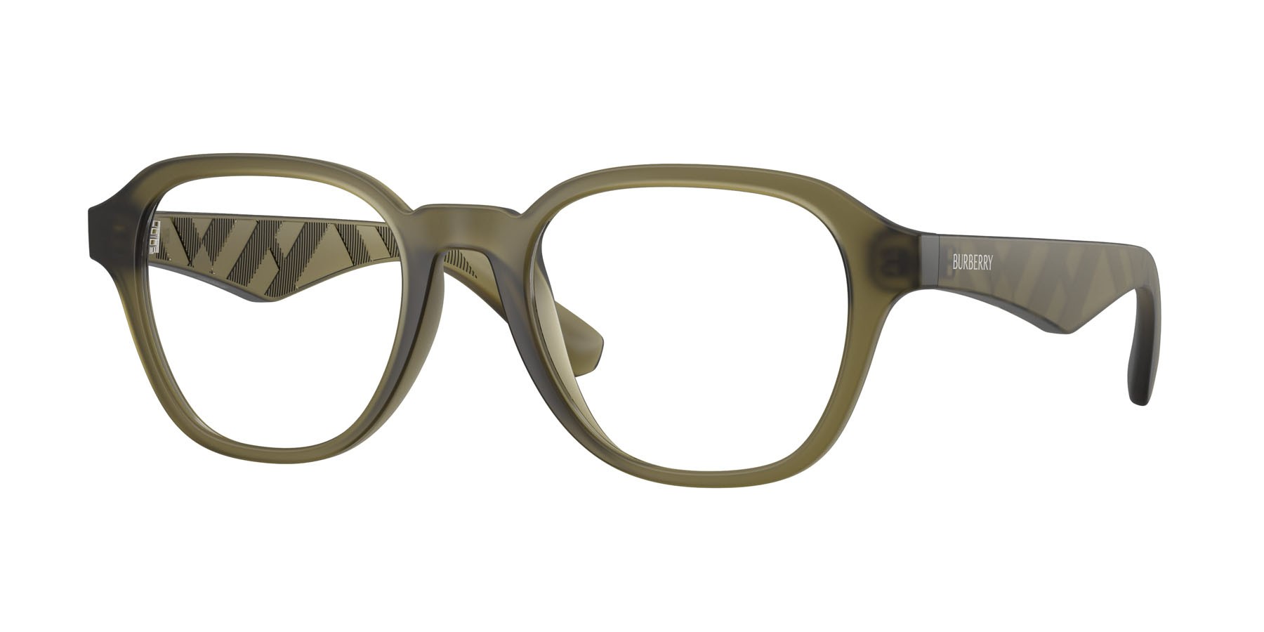 Occhiali da vista Burberry BE 2444U (4212) colore verde opaco forma pantos lenti lente demo