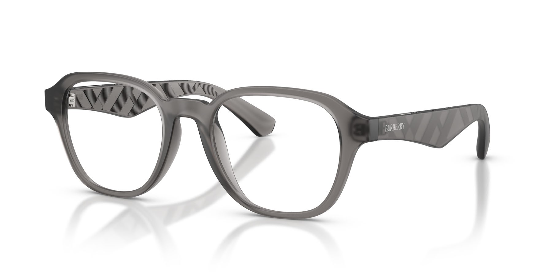Occhiali da vista Burberry BE 2444U (4213) colore grigio opaco forma pantos lenti lente demo
