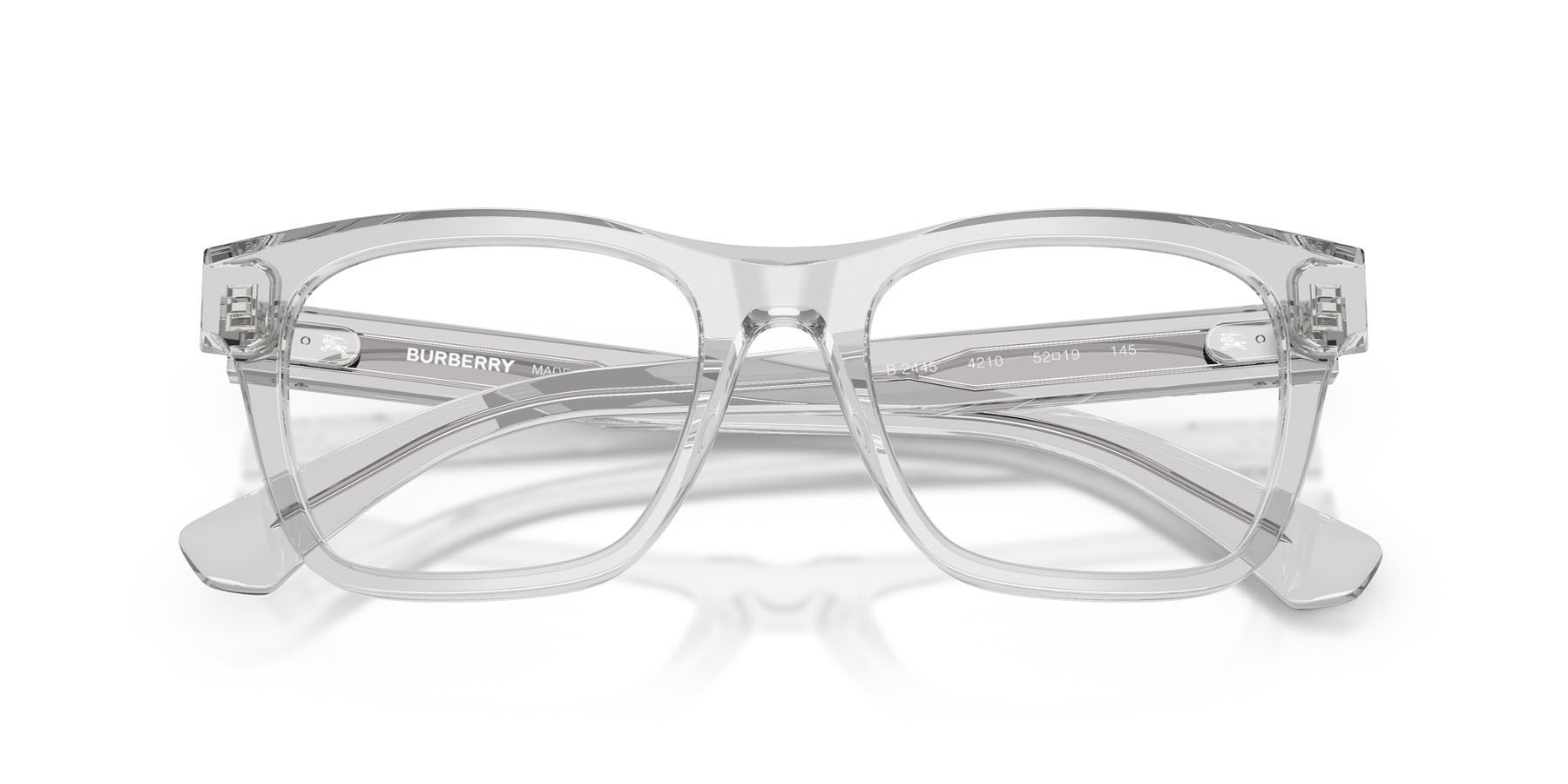 Occhiali da vista Burberry BE 2445 (4210) colore grigio forma quadrato lenti lente demo