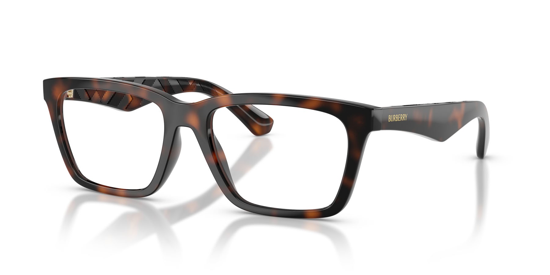 Occhiali da vista Burberry BE 2446U (3002) colore havana scuro forma rettangolare lenti lente demo