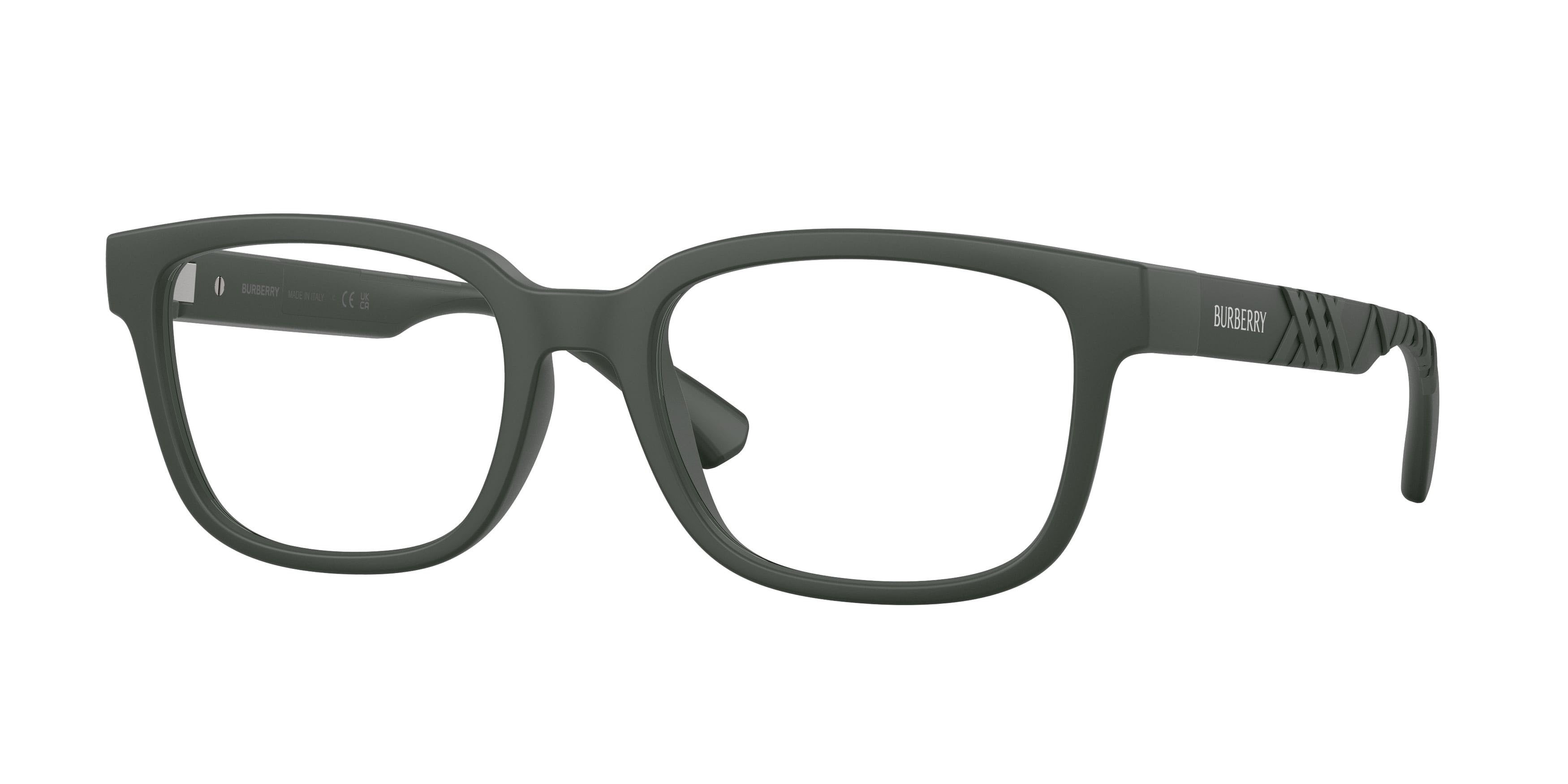 Occhiali da vista Burberry BE 2451U (4232) colore verde opaco forma rettangolare lenti lente demo