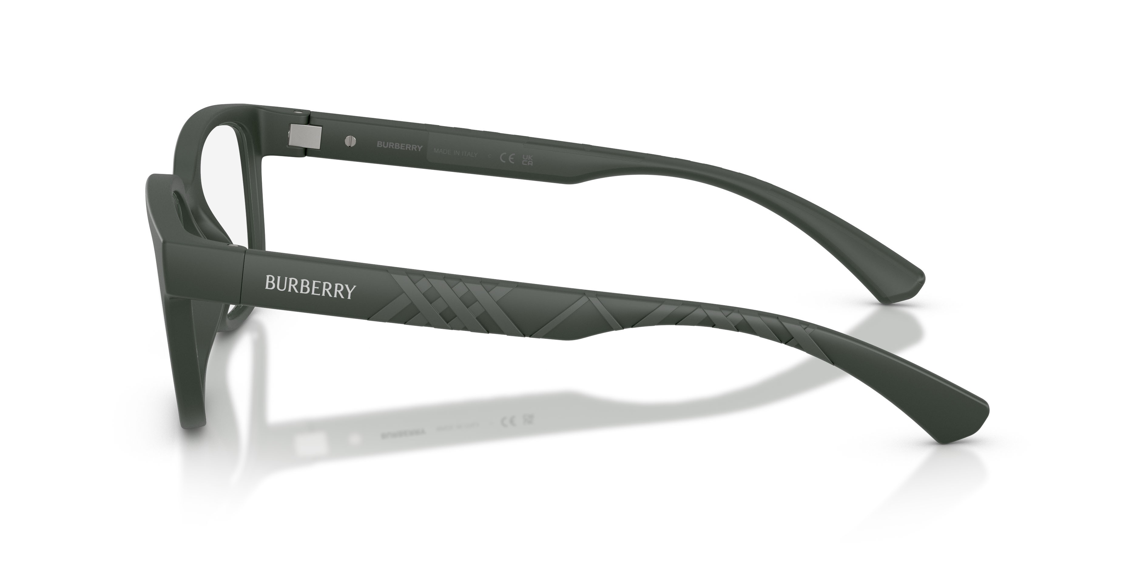 Occhiali da vista Burberry BE 2451U (4232) colore verde opaco forma rettangolare lenti lente demo