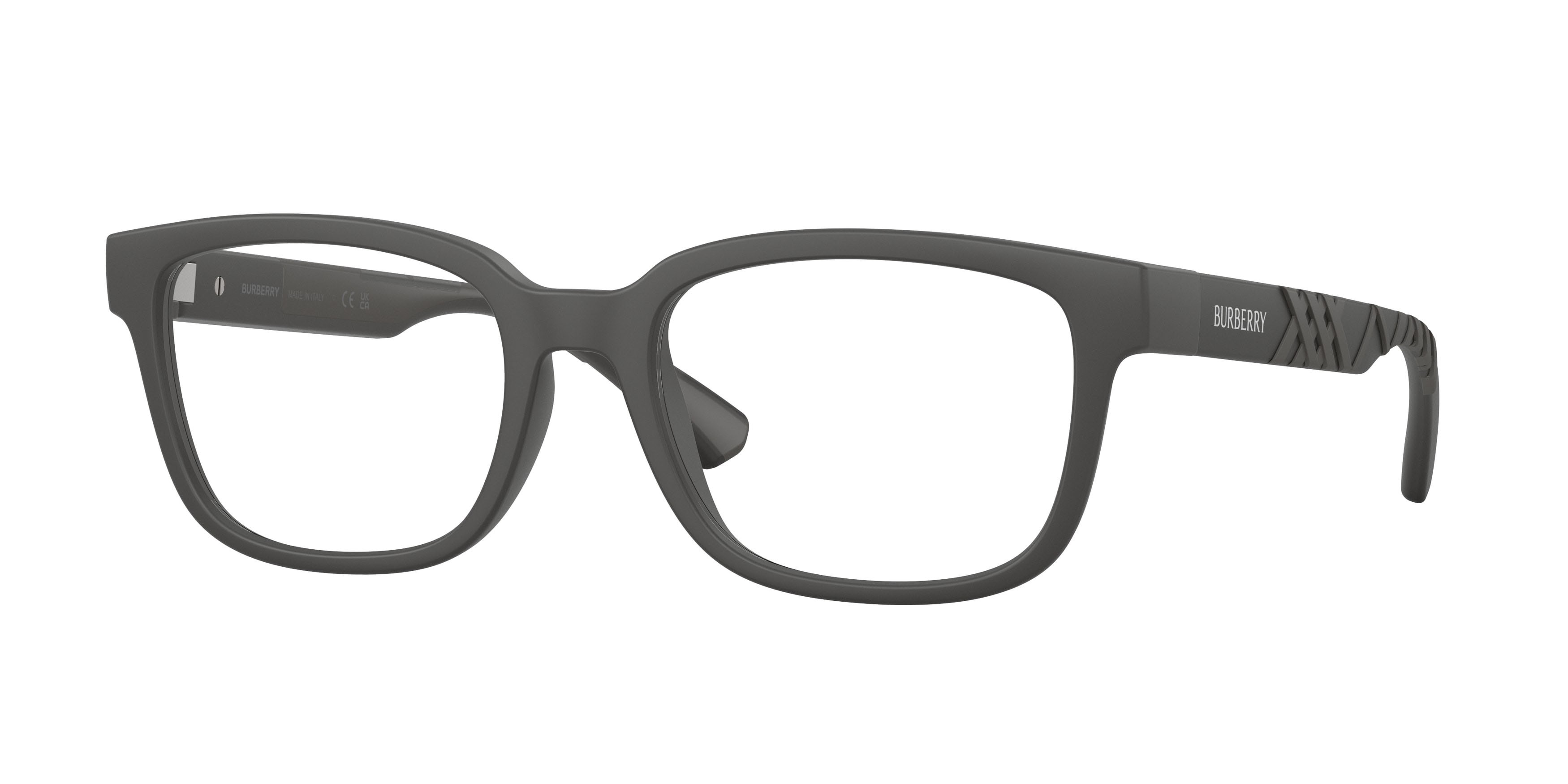 Occhiali da vista Burberry BE 2451U (4233) colore grigio opaco forma rettangolare lenti lente demo