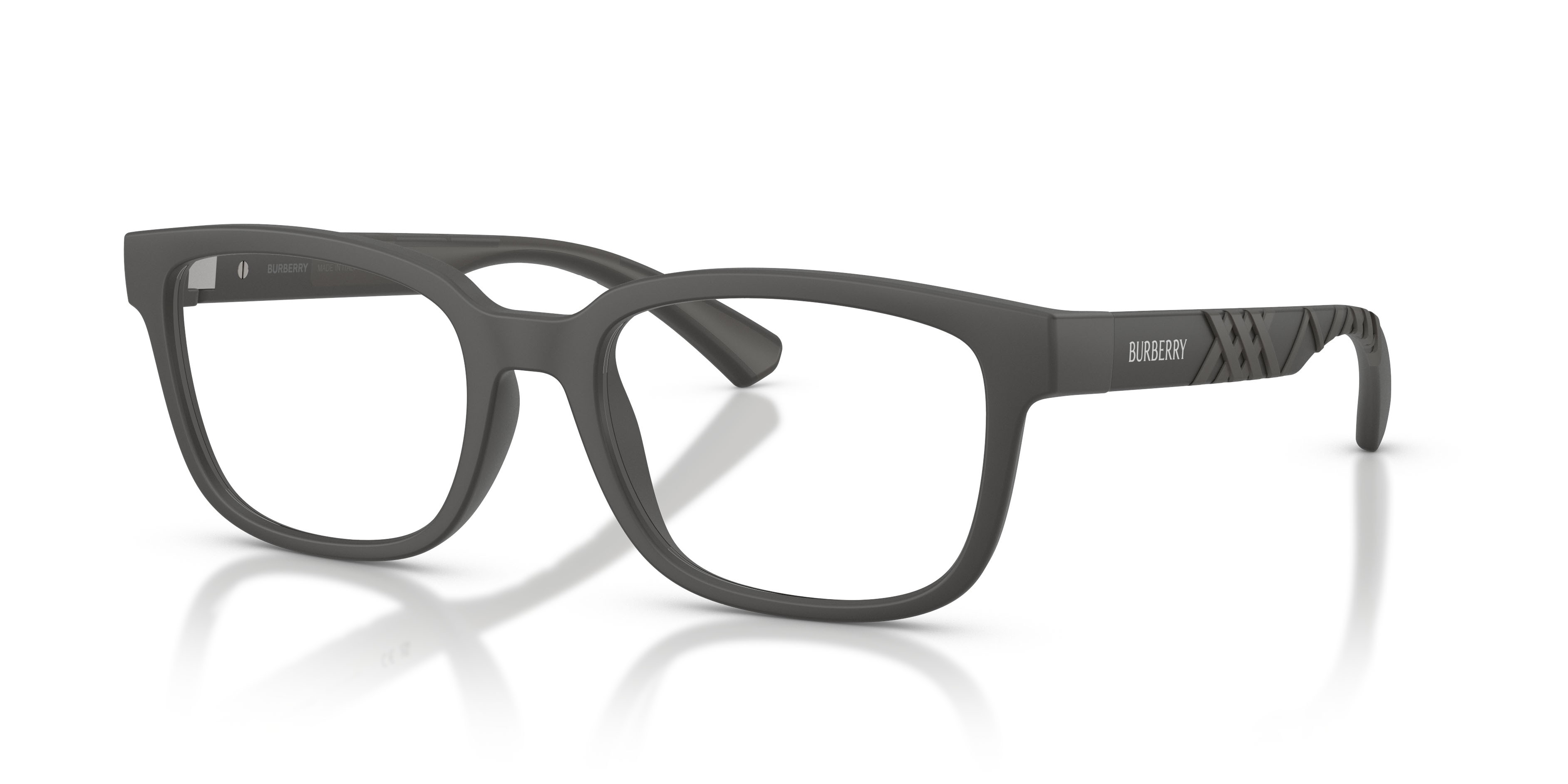 Occhiali da vista Burberry BE 2451U (4233) colore grigio opaco forma rettangolare lenti lente demo