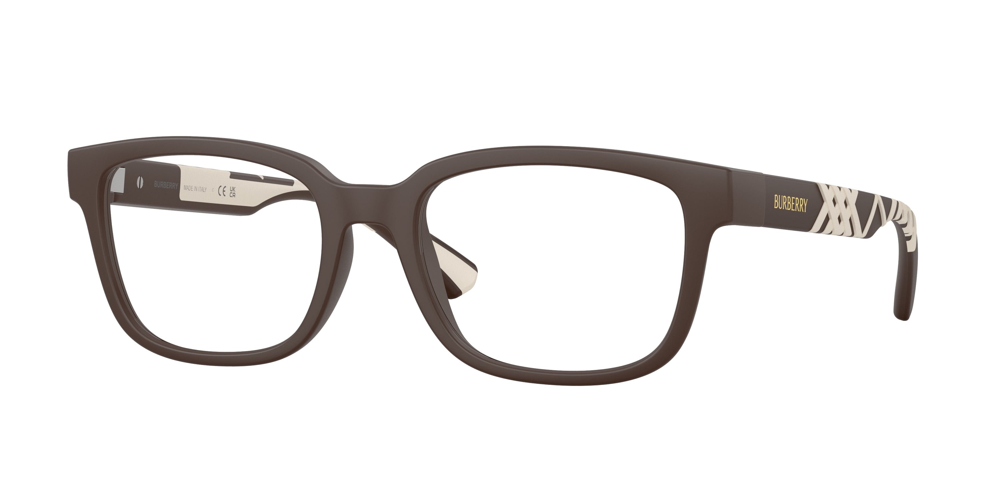 Occhiali da vista Burberry BE 2451U (4234) colore marrone opaco forma rettangolare lenti lente demo