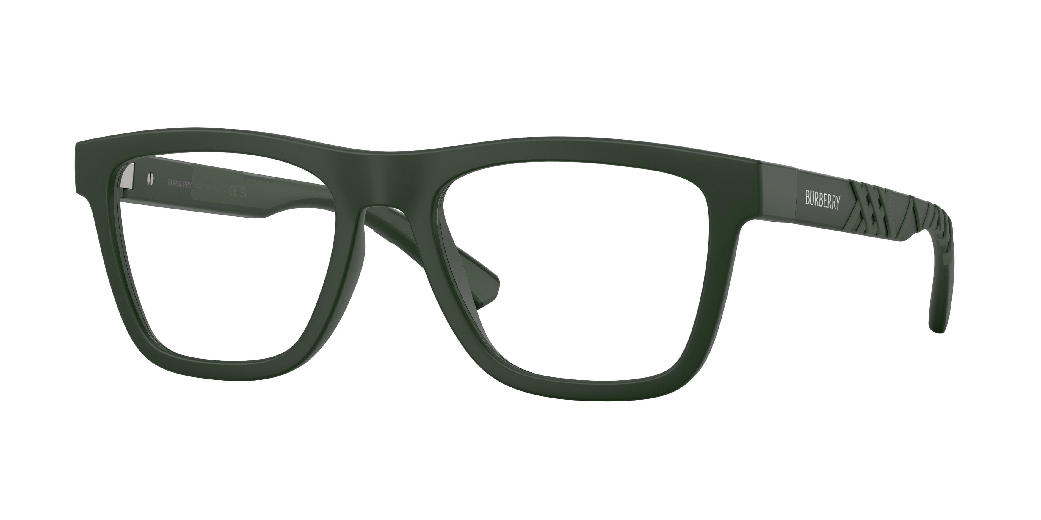 Occhiali da vista Burberry BE 2452U (4232) colore verde opaco forma rettangolare lenti lente demo