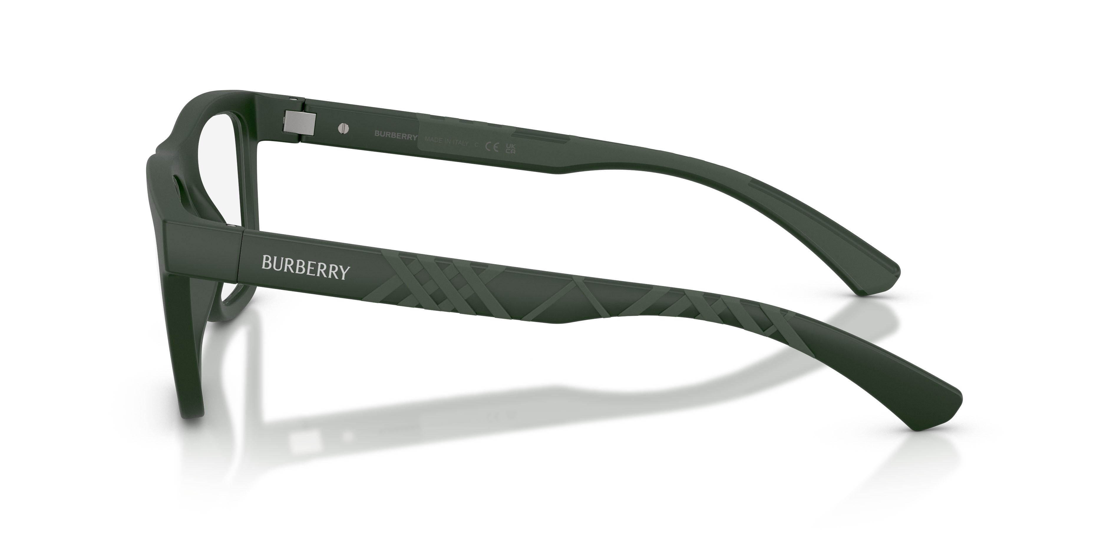 Occhiali da vista Burberry BE 2452U (4232) colore verde opaco forma rettangolare lenti lente demo