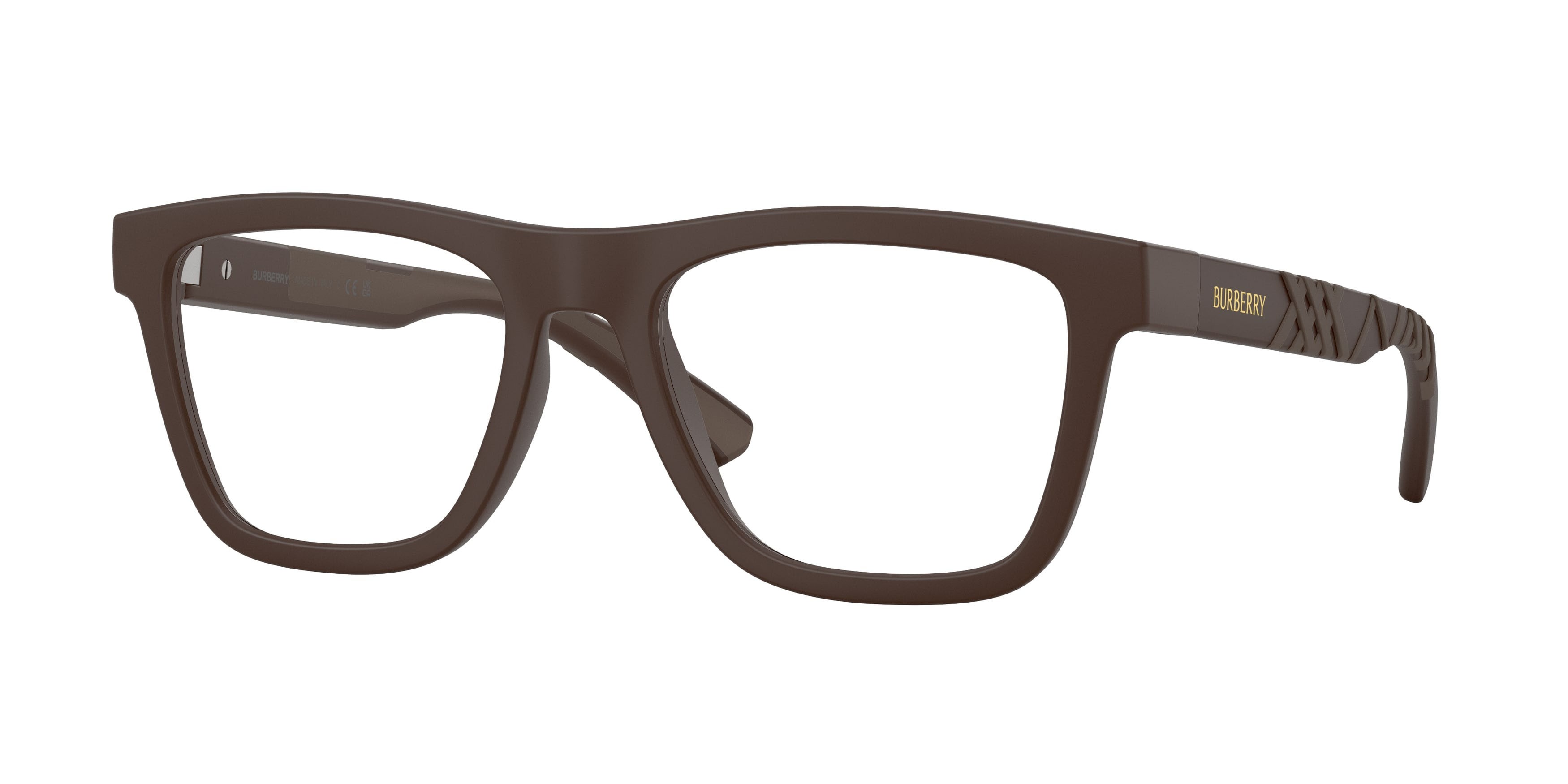 Occhiali da vista Burberry BE 2452U (4234) colore marrone opaco forma rettangolare lenti lente demo