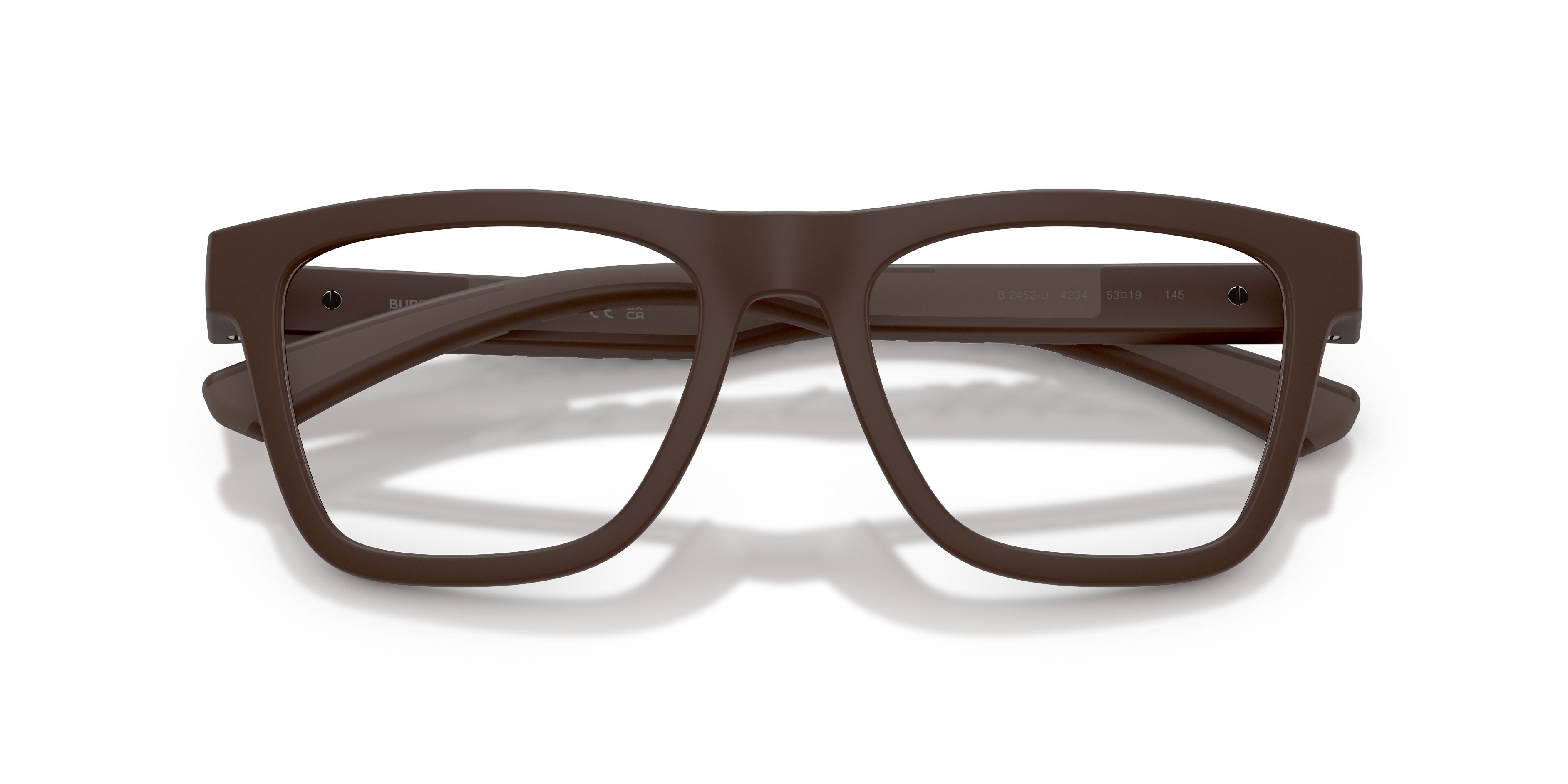Occhiali da vista Burberry BE 2452U (4234) colore marrone opaco forma rettangolare lenti lente demo
