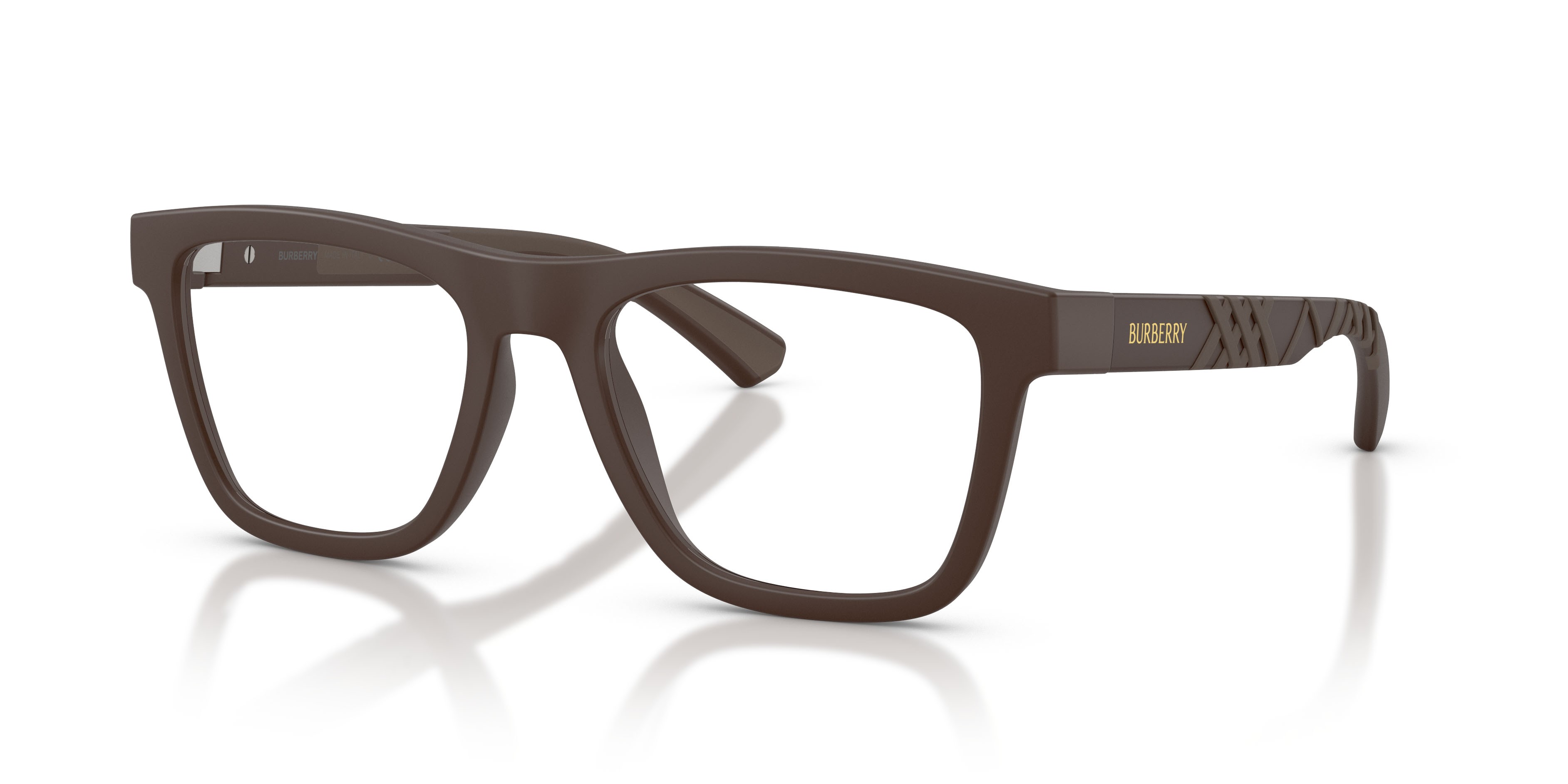 Occhiali da vista Burberry BE 2452U (4234) colore marrone opaco forma rettangolare lenti lente demo