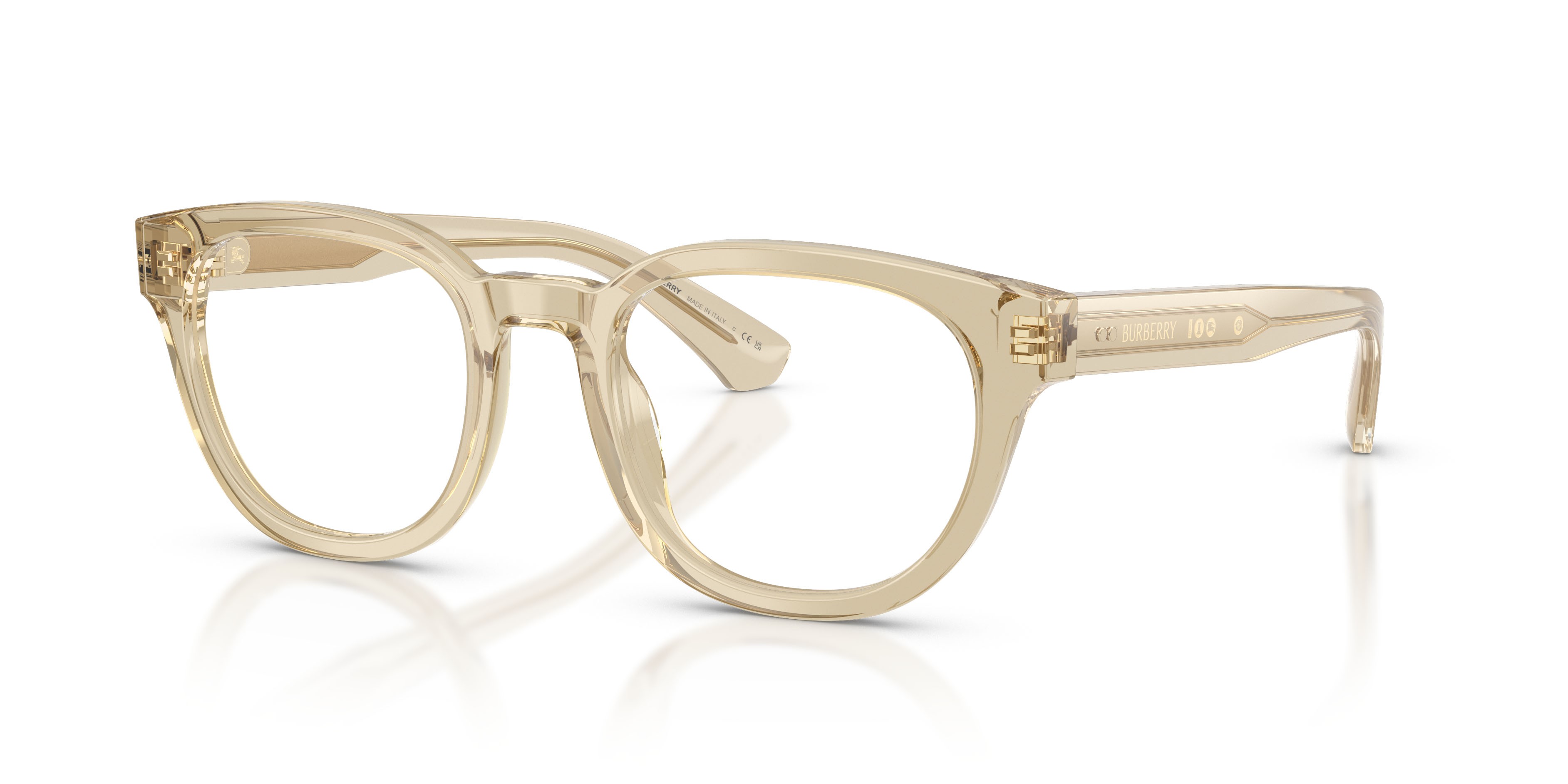 Occhiali da vista Burberry BE 2454 (4226) colore beige forma rotondo lenti lente demo
