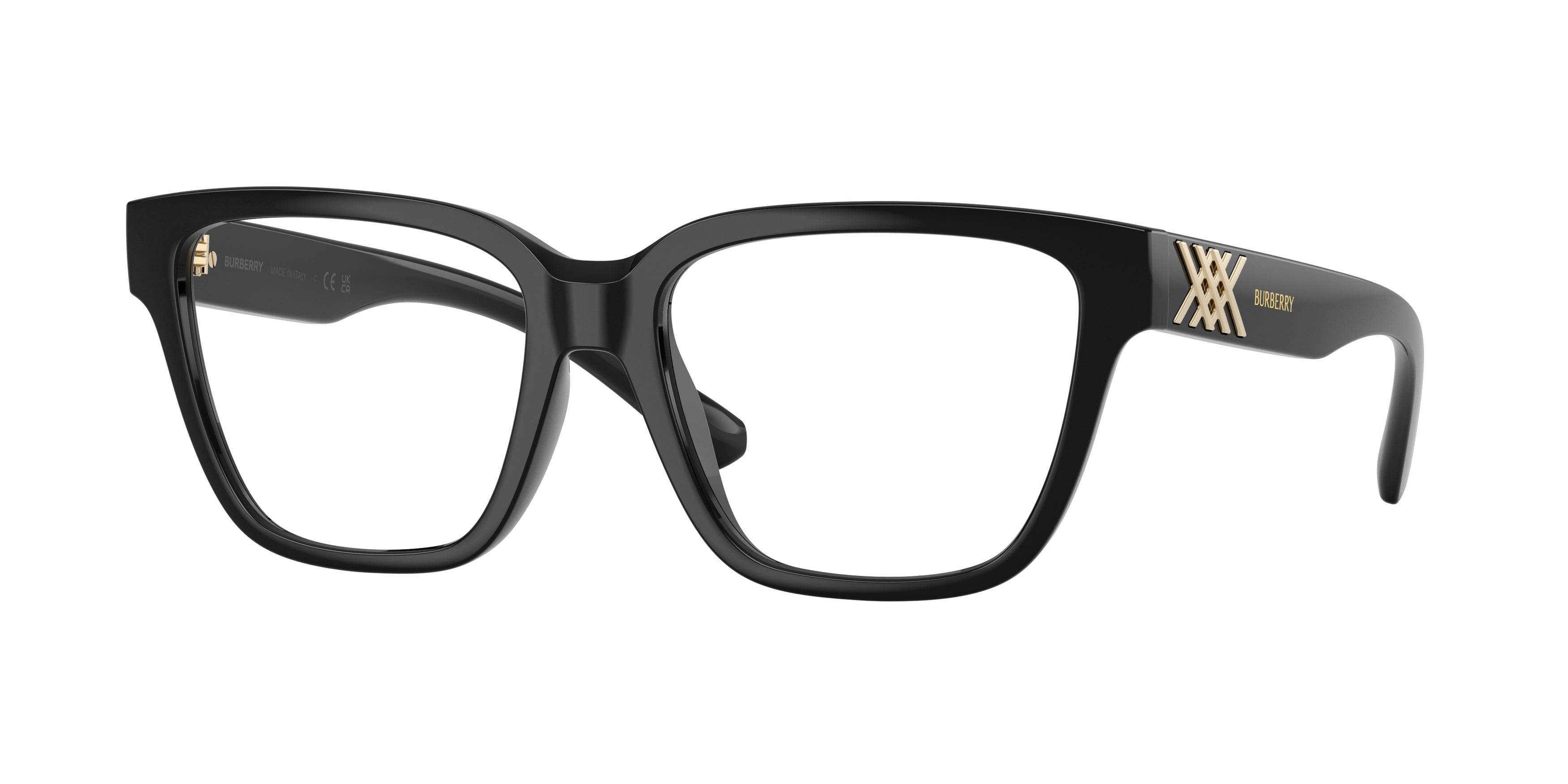 Eyeglasses Burberry BE 2457U (3001) color nero shape square lenses lente demo