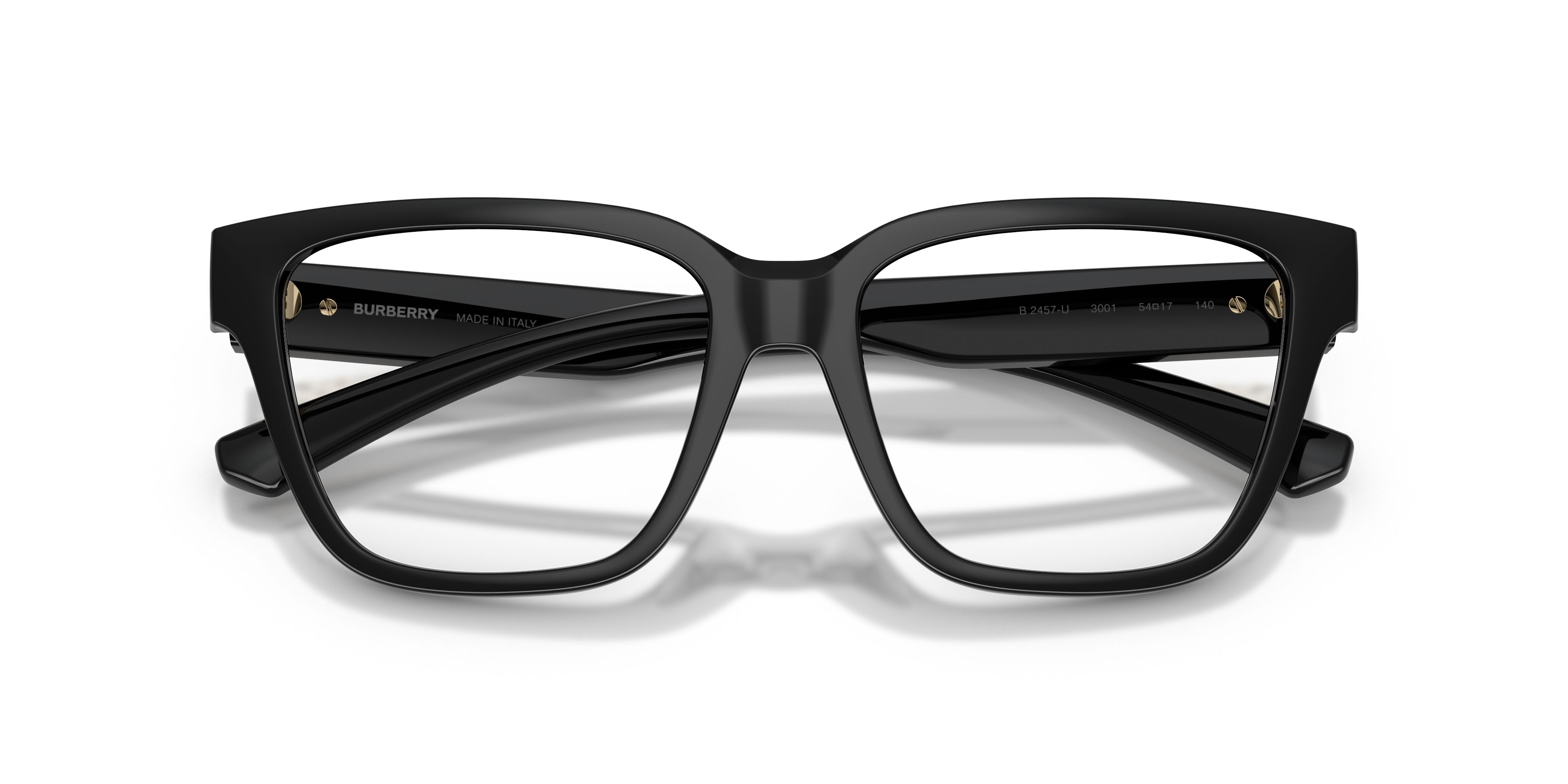 Eyeglasses Burberry BE 2457U (3001) color nero shape square lenses lente demo