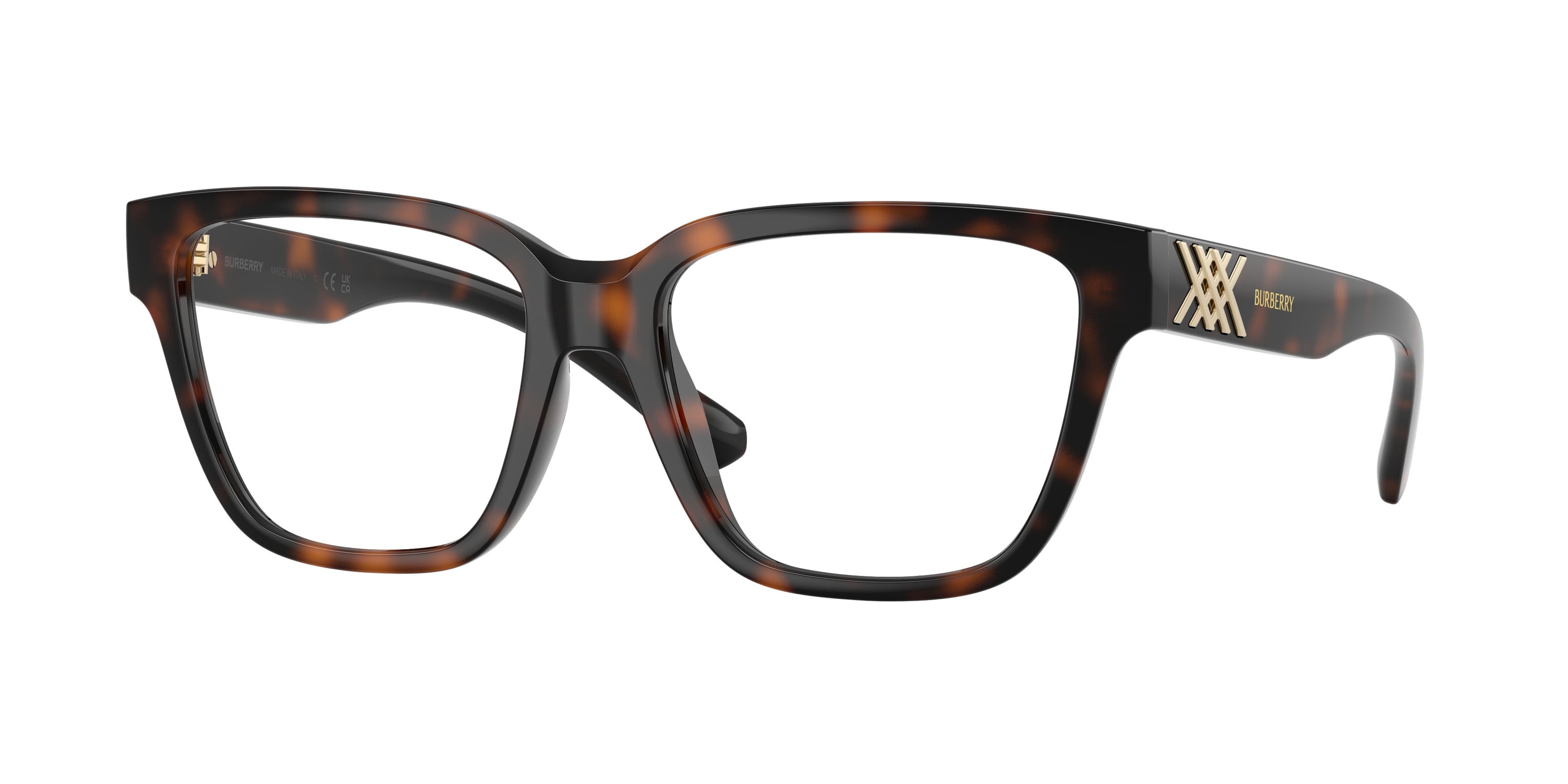 Eyeglasses Burberry BE 2457U (3002) color havana scuro shape square lenses lente demo