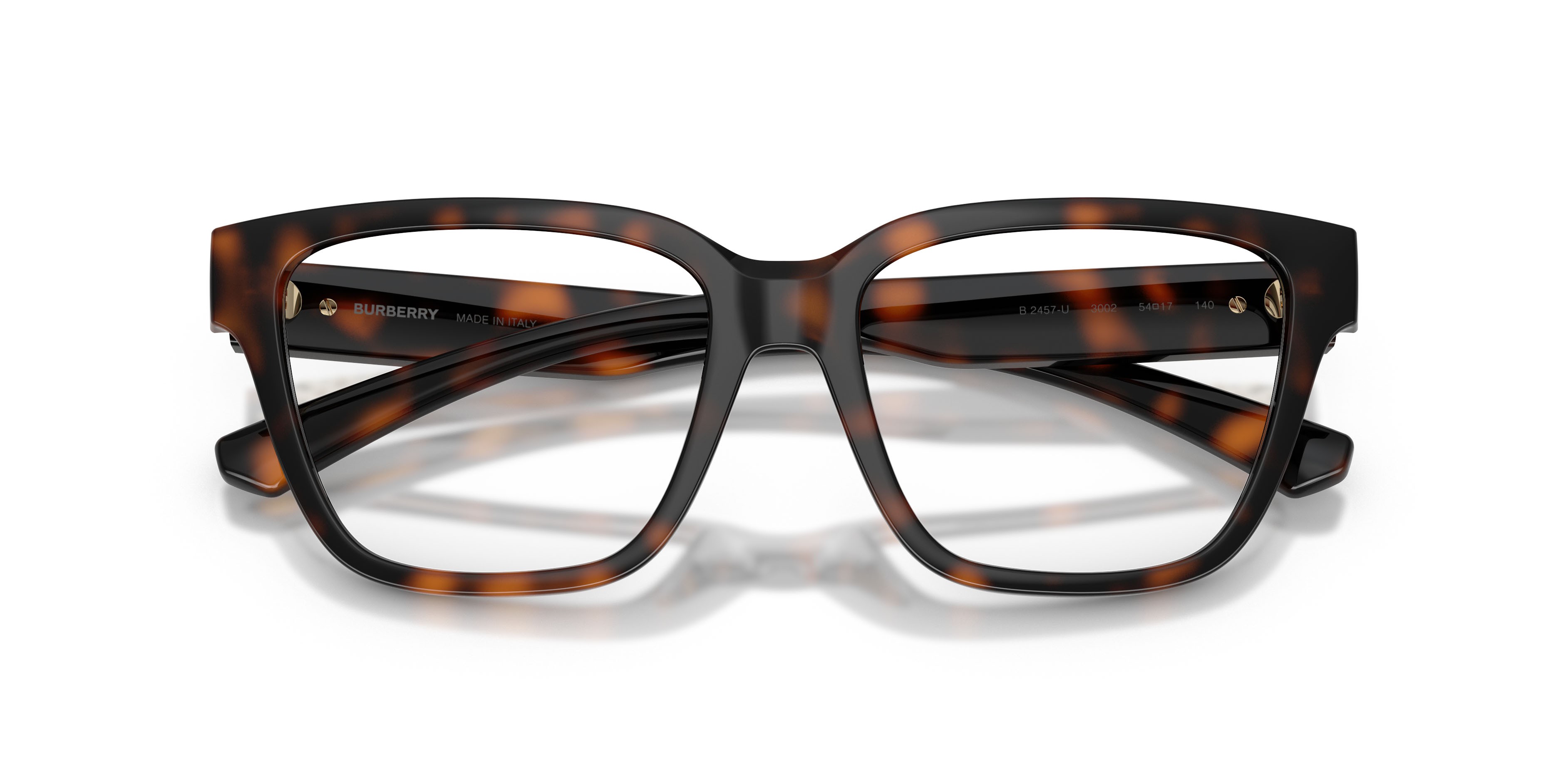 Eyeglasses Burberry BE 2457U (3002) color havana scuro shape square lenses lente demo
