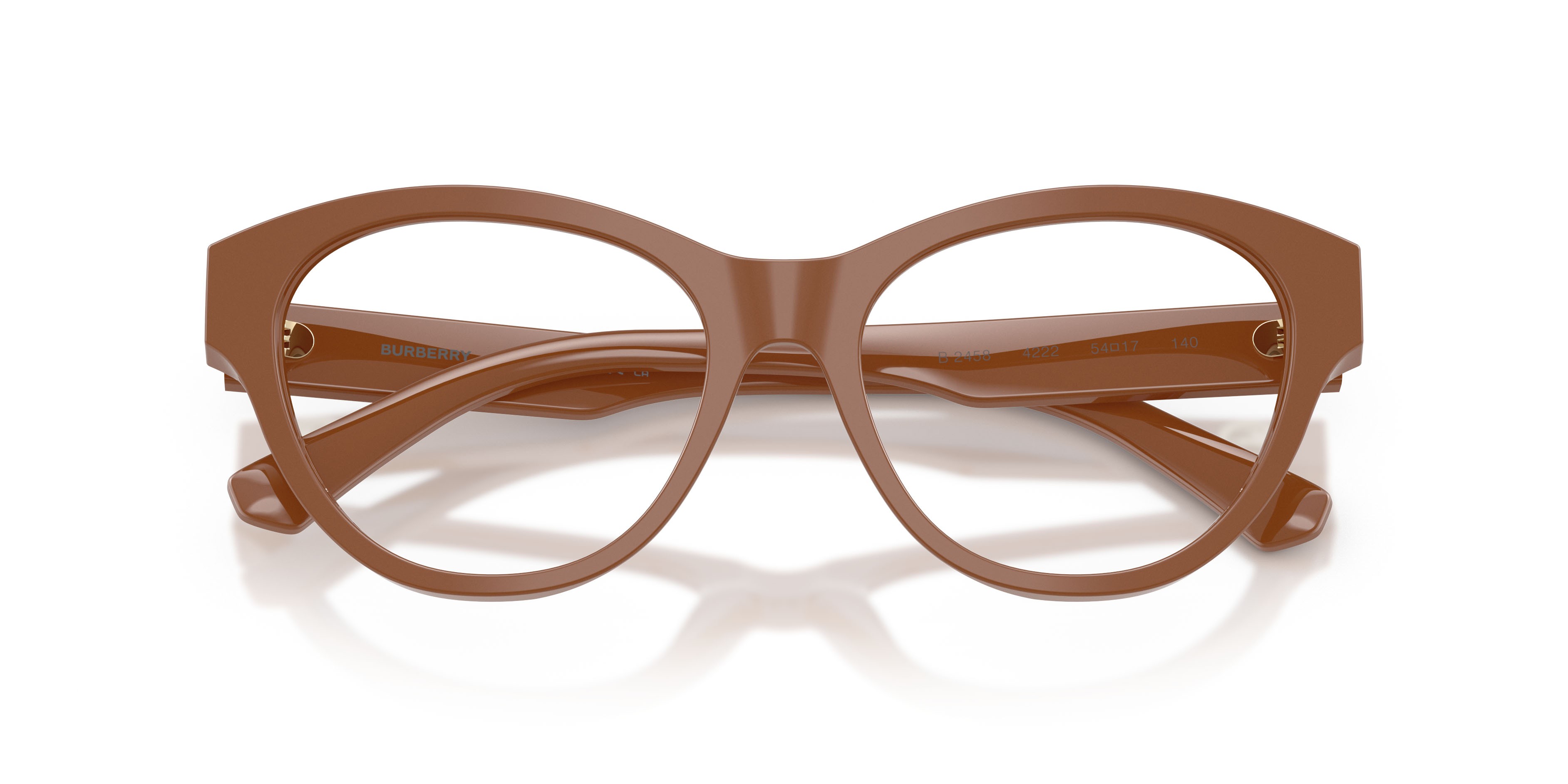 Occhiali da vista Burberry BE 2458 (4222) colore marrone forma cat eye lenti lente demo