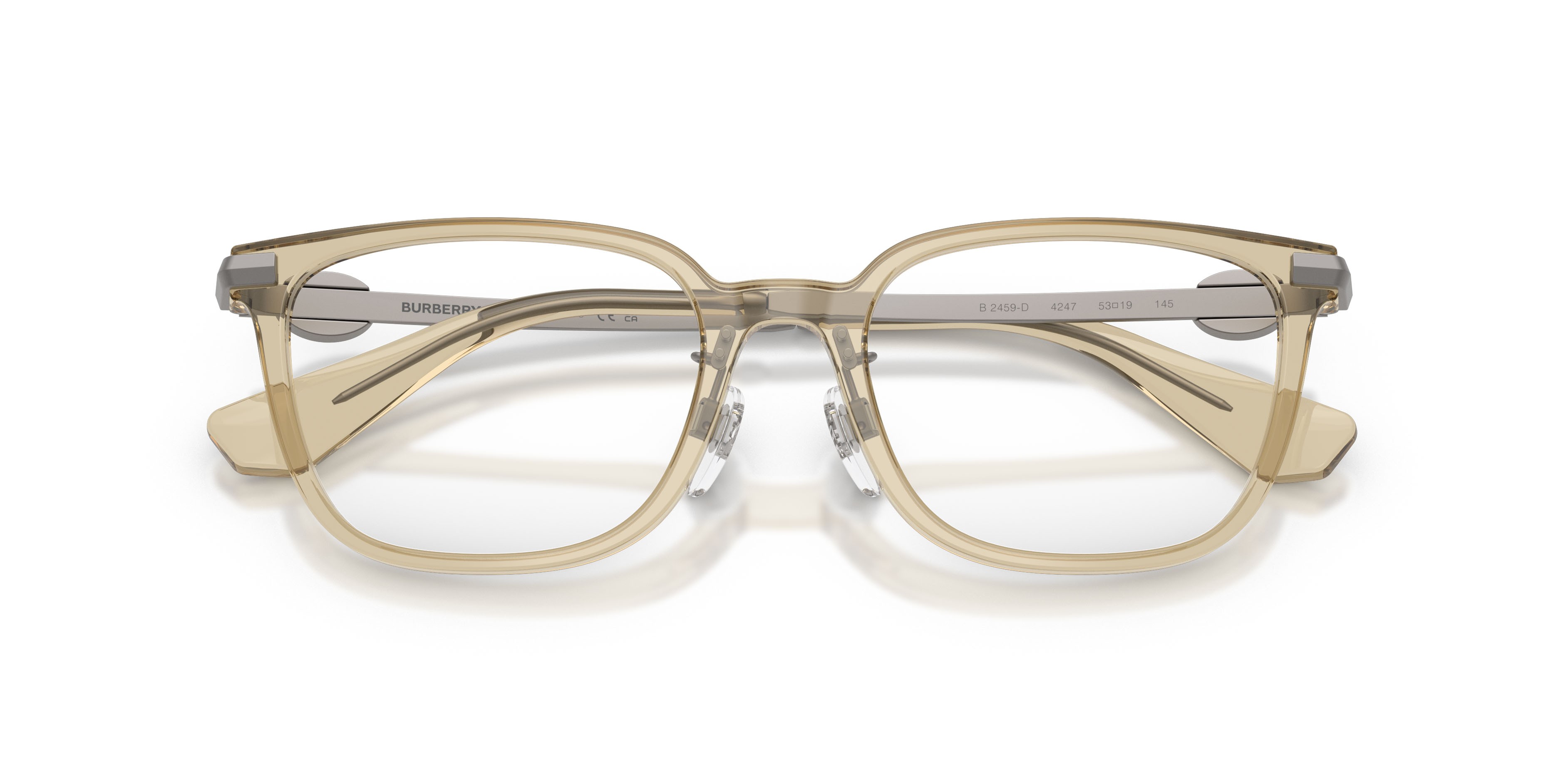 Occhiali da vista Burberry BE 2459D (4247) colore beige forma quadrato lenti lente demo