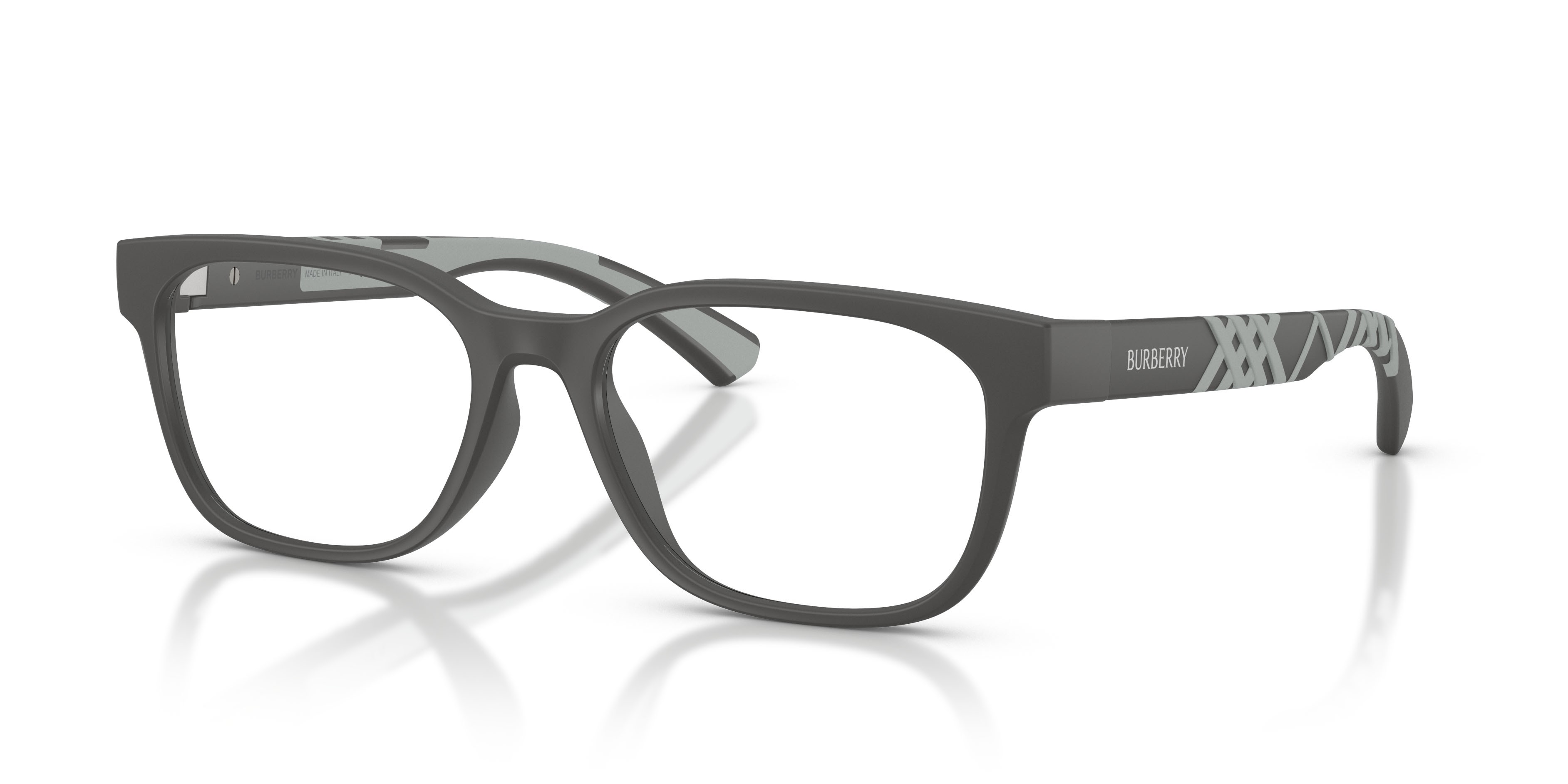 Eyeglasses Burberry BE 2460D (4233) color grigio opaco shape rectangle lenses lente demo