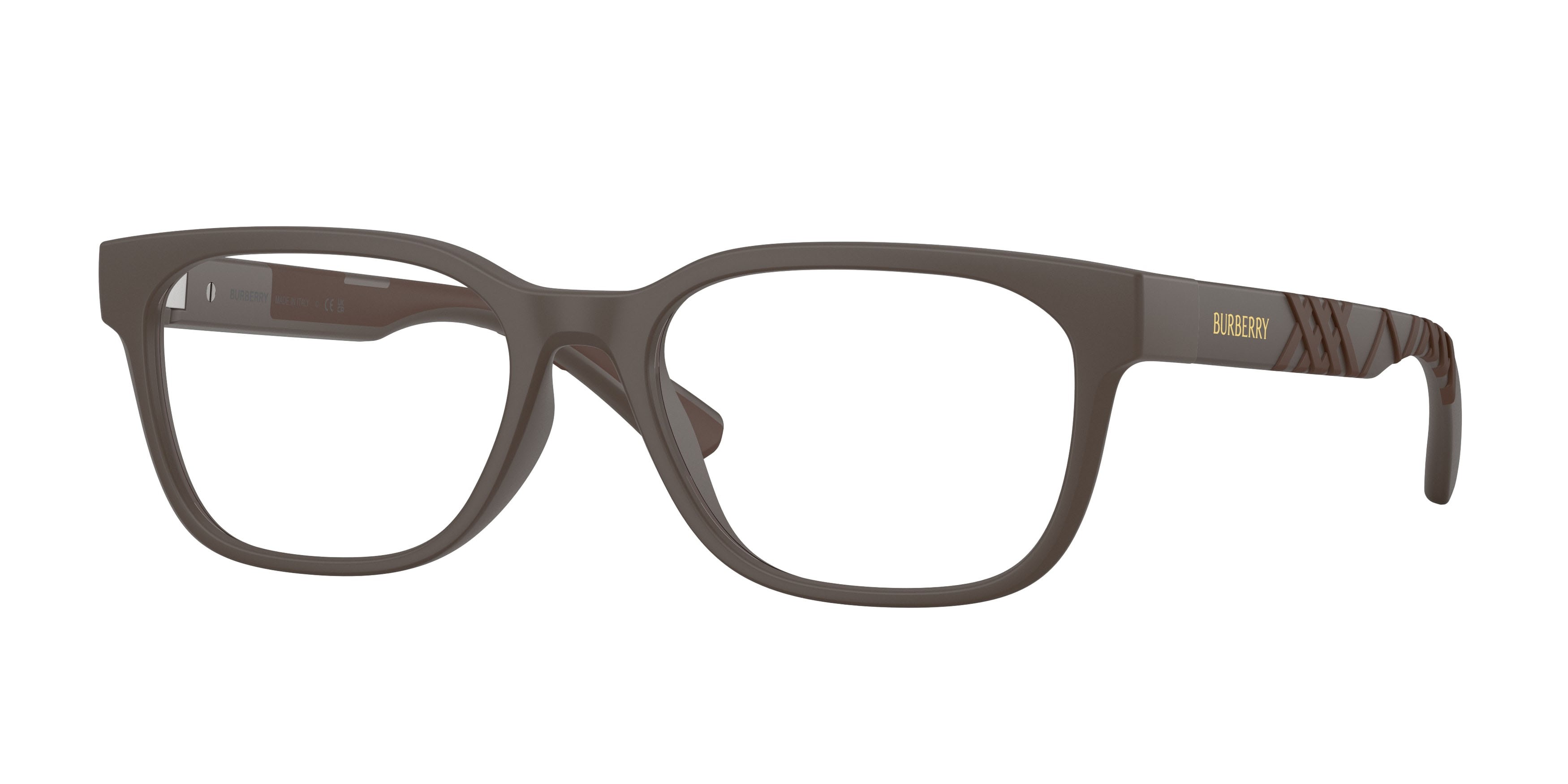 Eyeglasses Burberry BE 2460D (4234) color marrone opaco shape rectangle lenses lente demo