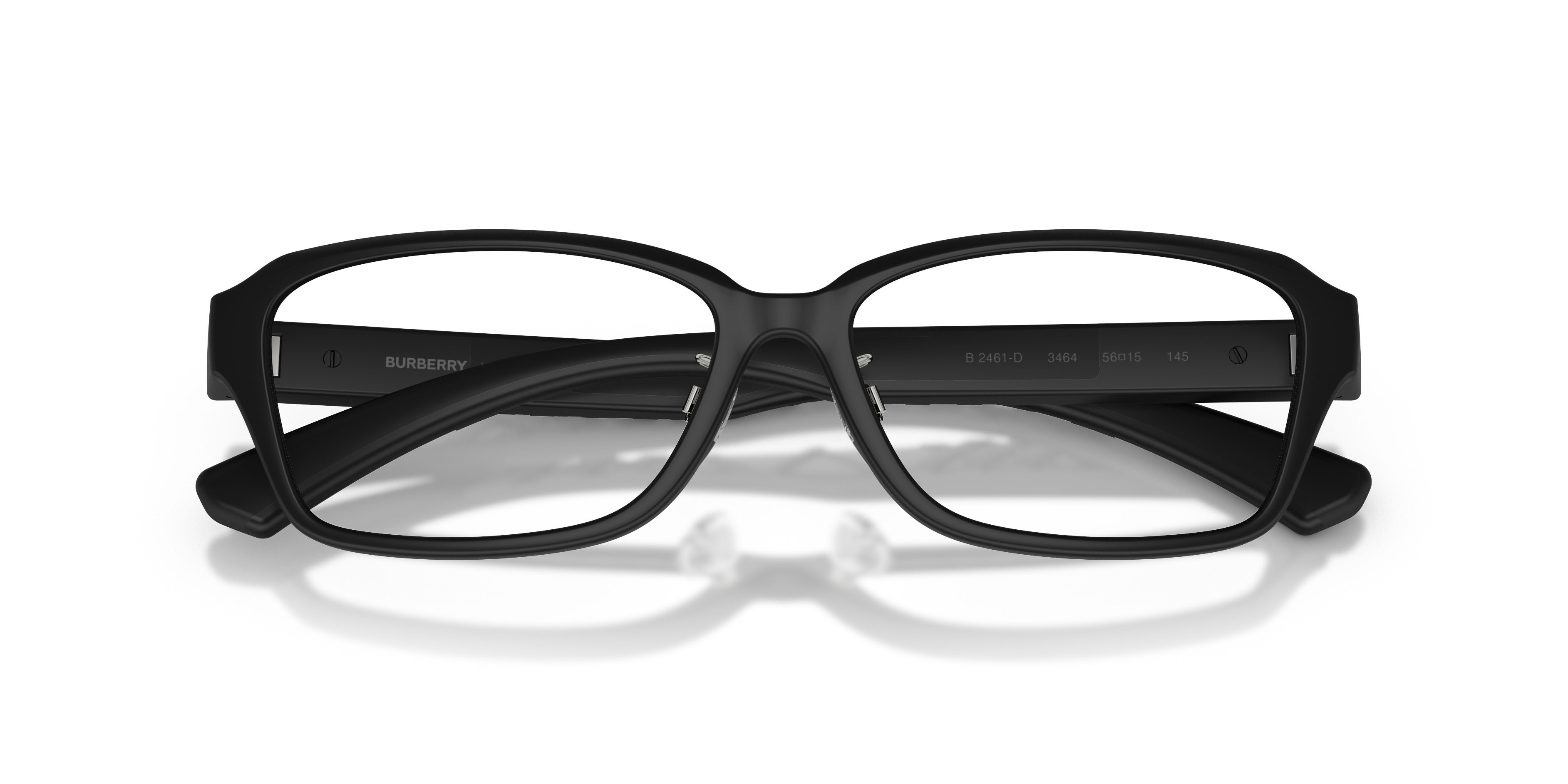 Eyeglasses Burberry BE 2461D (3464) color nero opaco shape rectangle lenses lente demo