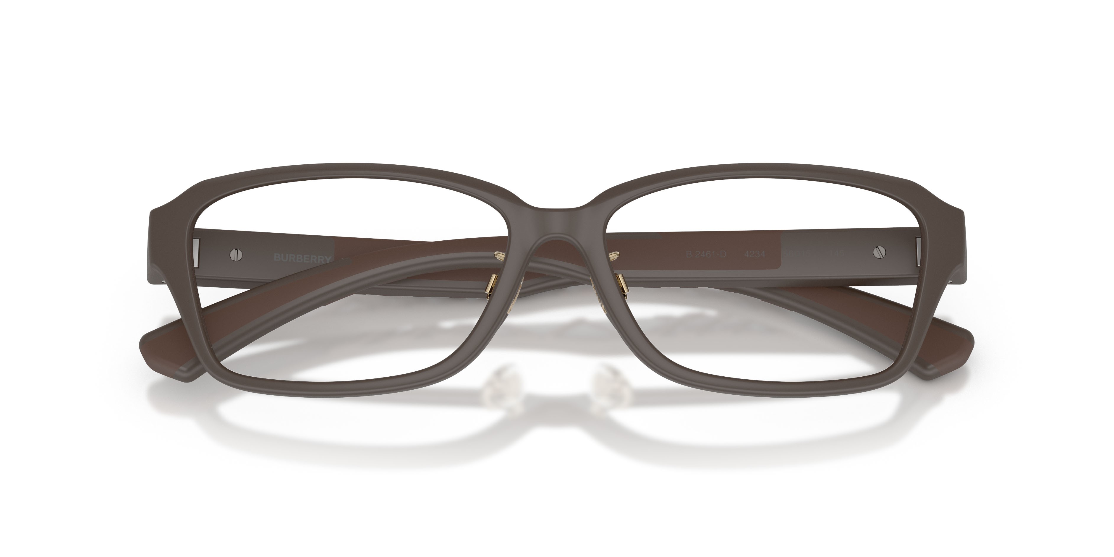 Occhiali da vista Burberry BE 2461D (4234) colore marrone opaco forma rettangolare lenti lente demo
