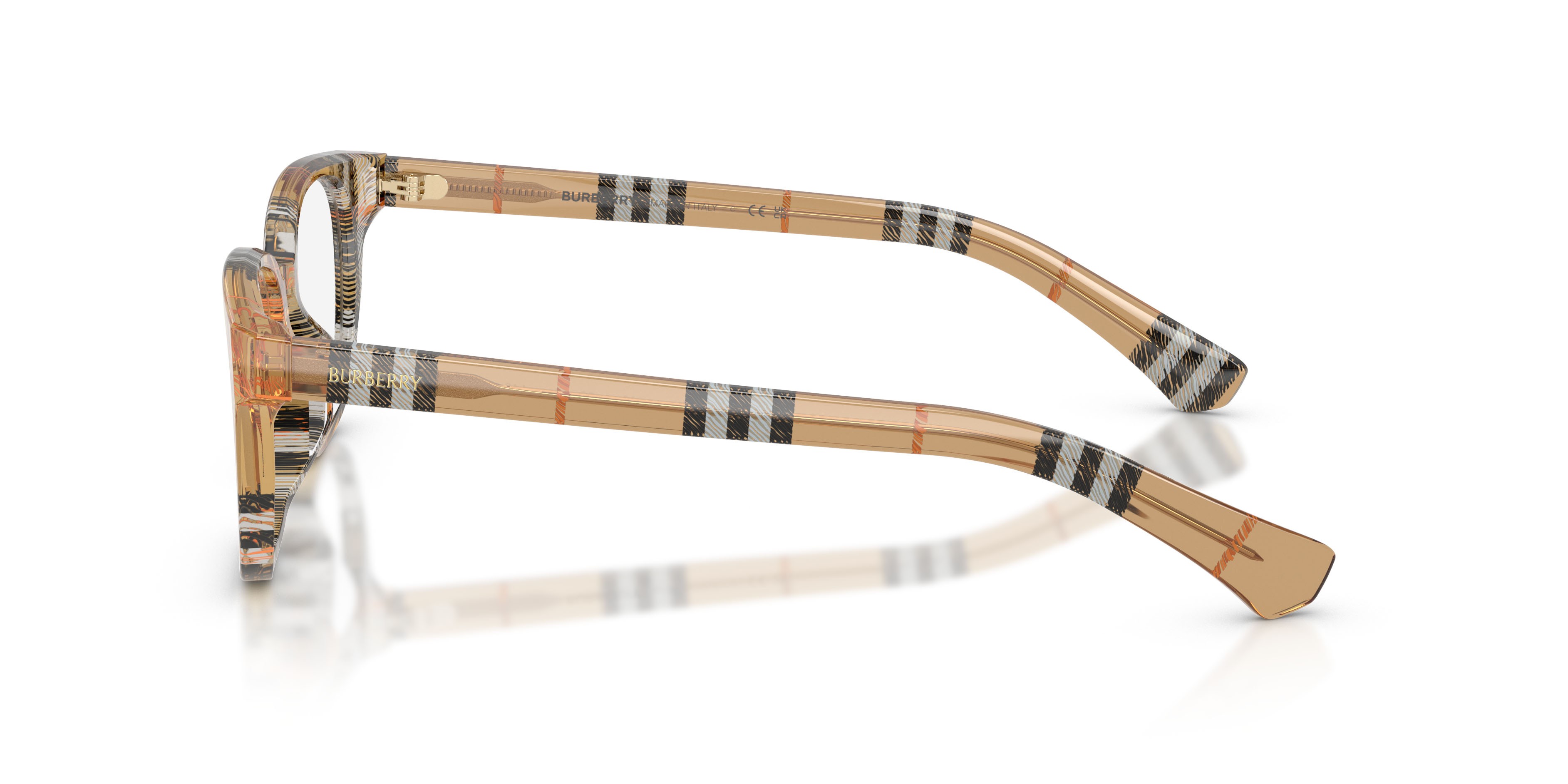 Eyeglasses Burberry BE 2462D (4163) color sabbia a scacchi shape square lenses lente demo
