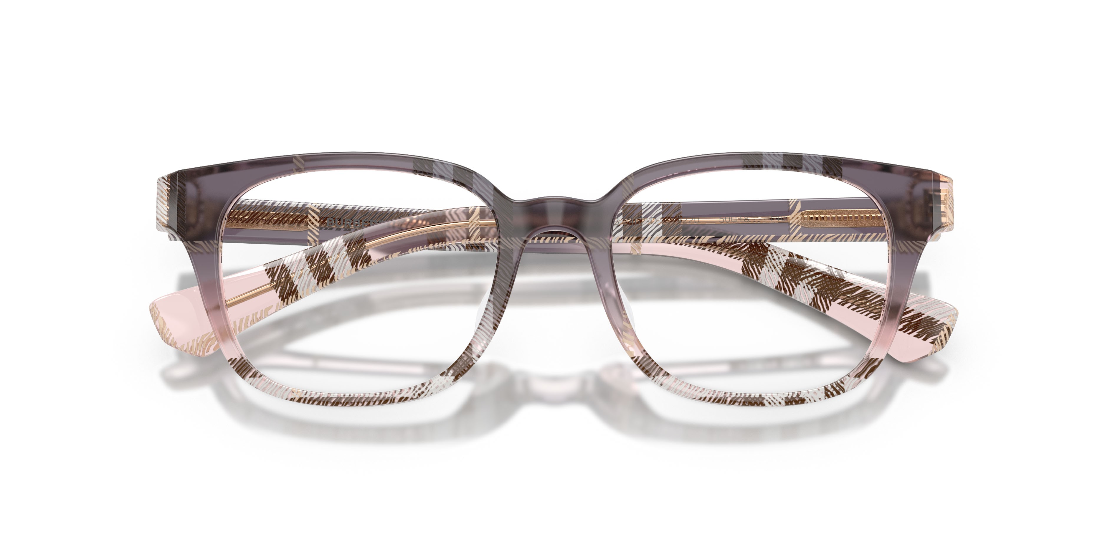 Eyeglasses Burberry BE 2462D (4220) color check gradient bow shape square lenses lente demo