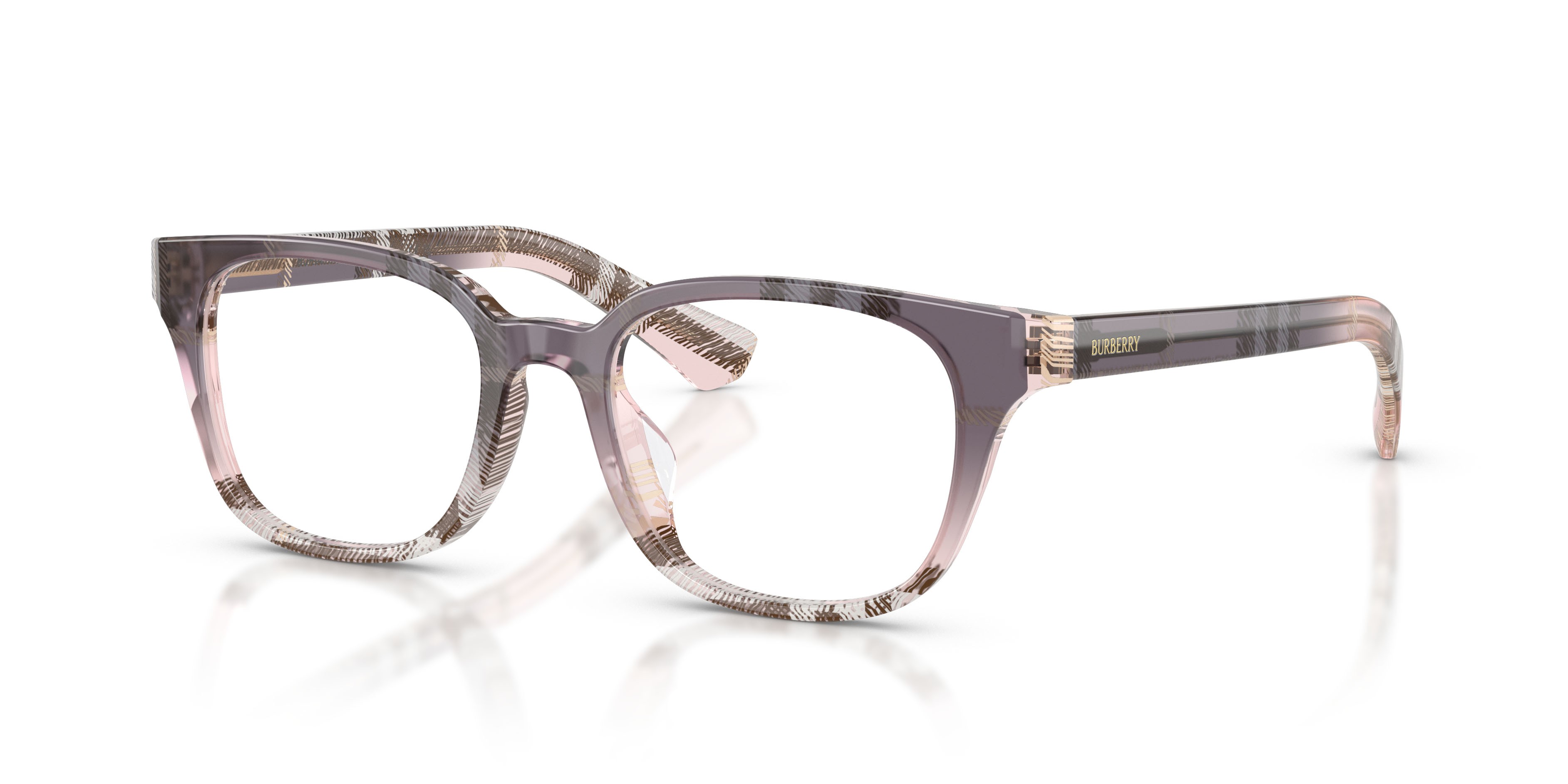 Eyeglasses Burberry BE 2462D (4220) color check gradient bow shape square lenses lente demo