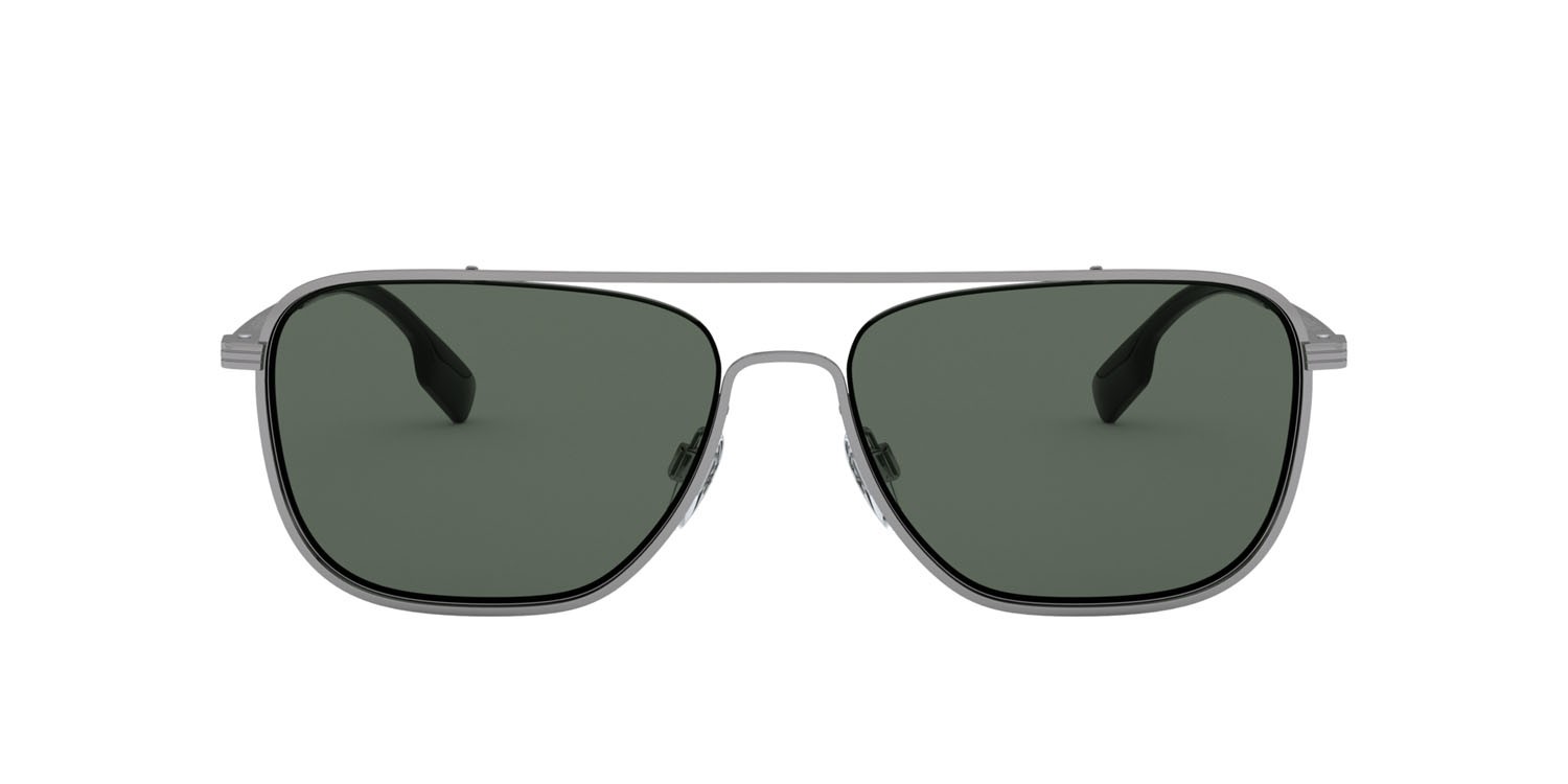Sonnenbrillen Burberry Falcon BE 3112 (100371) farbe gunmetal form quadratisch gläser verde