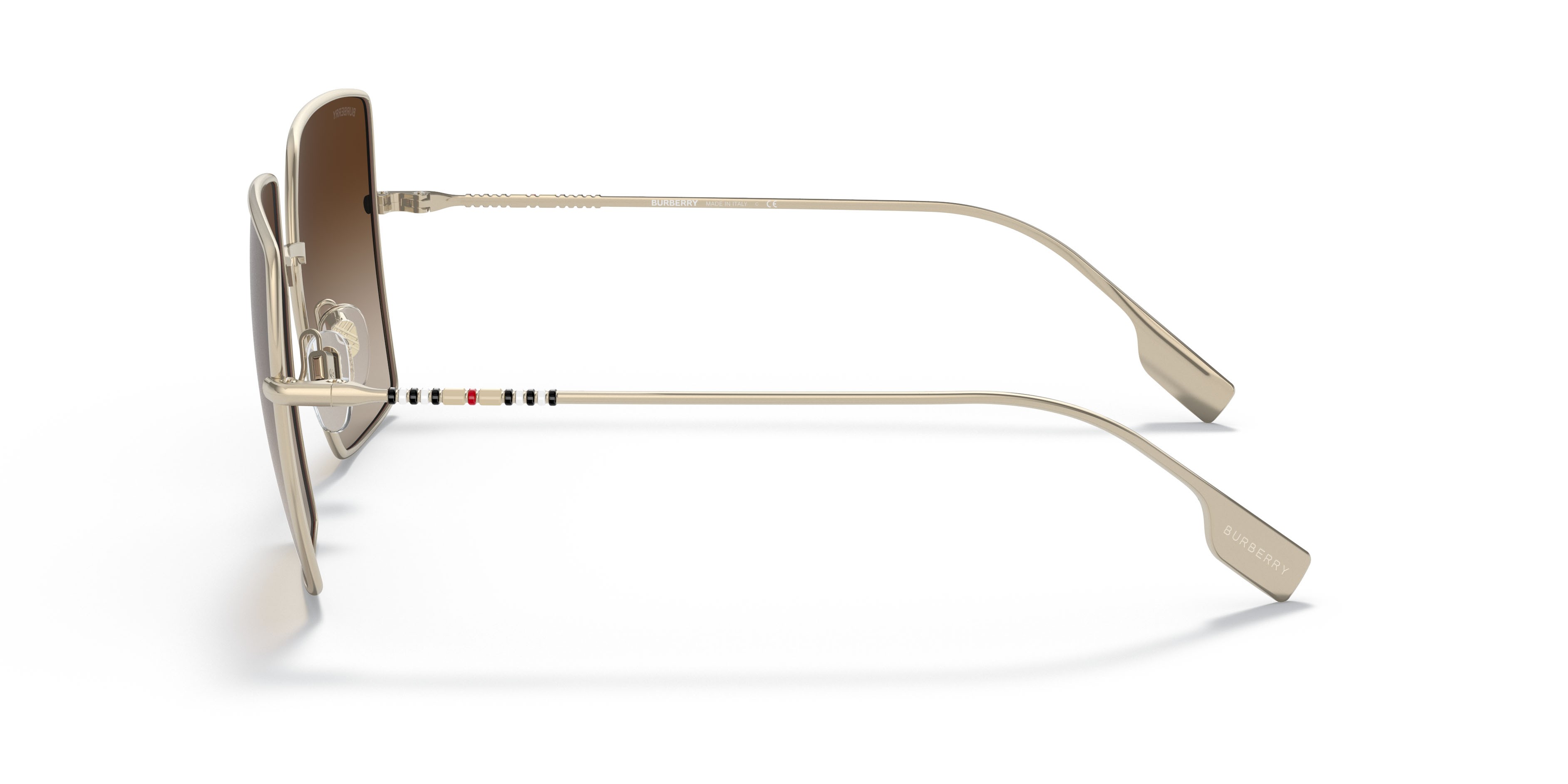 Sonnenbrillen Burberry Daphne BE 3133 (110913) farbe oro chiaro form quadratisch gläser marrone sfumato