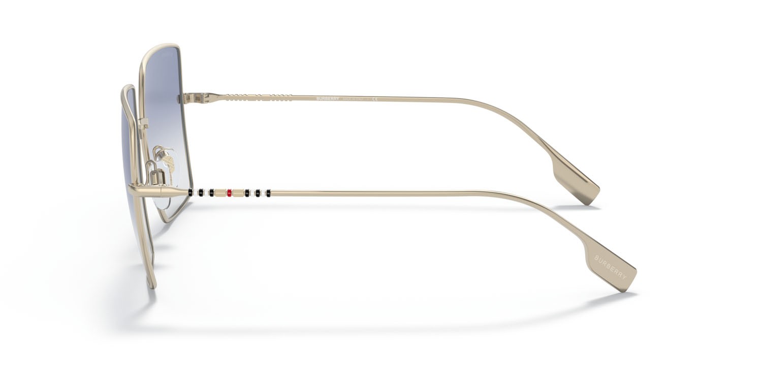Sonnenbrillen Burberry Daphne BE 3133 (110919) farbe oro chiaro form quadratisch gläser trasparente sfumato azzurro