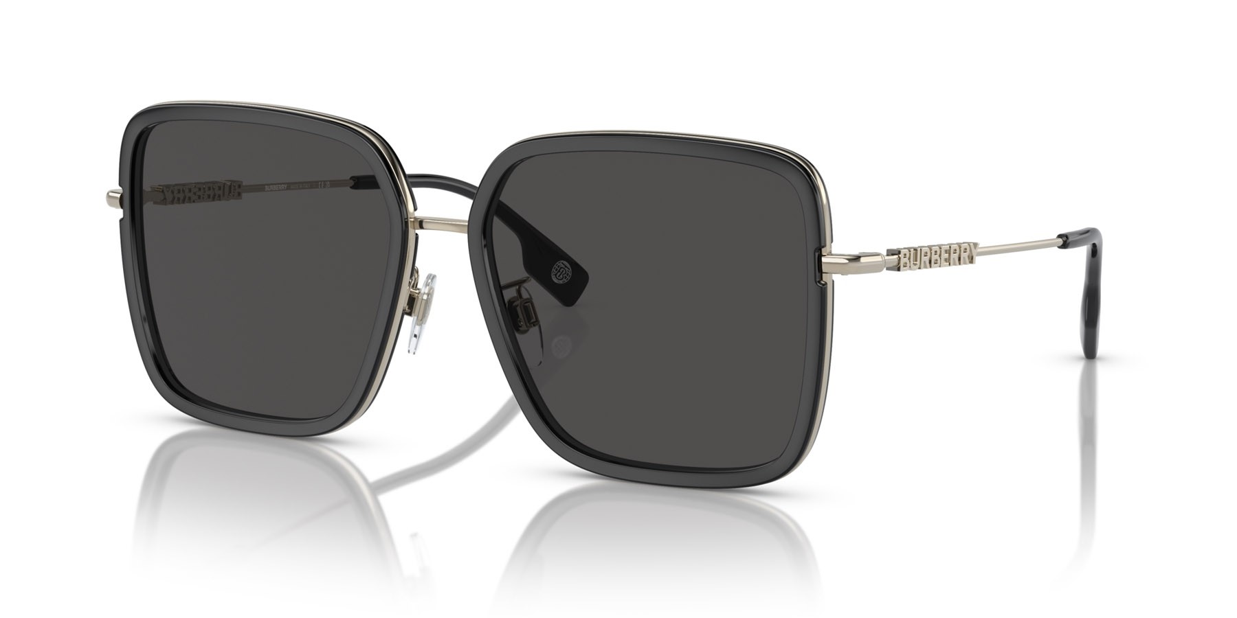 Sunglasses Burberry Dionne BE 3145D (110987) color nero shape square lenses grigio scuro