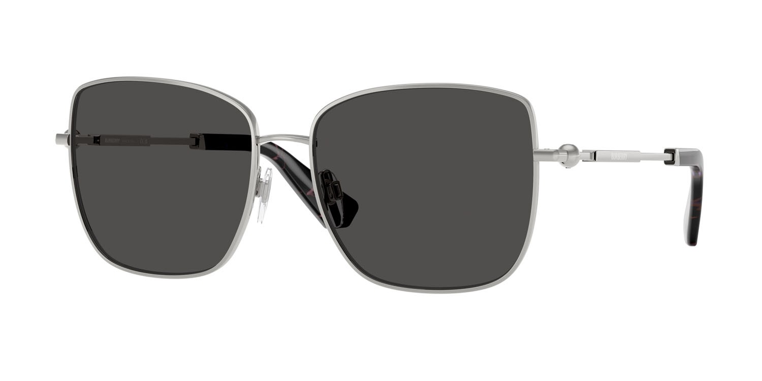 Sunglasses Burberry BE 3158 (100587) color argento shape square lenses grigio scuro