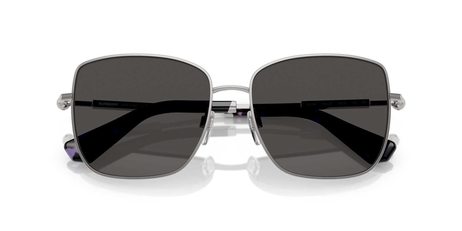 Sunglasses Burberry BE 3158 (100587) color argento shape square lenses grigio scuro